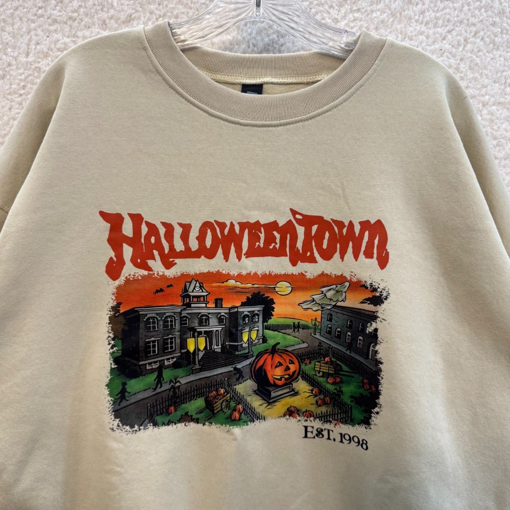 Vintage VINTAGE Halloweentown Sweatshirt Sweater XS Graphic Crewneck Pullover Fall Autumn Ivy Beige Womens XL Halloween Pullover Sweatshirt Size XL / US 12-14 / IT 48-50 - 3 Thumbnail