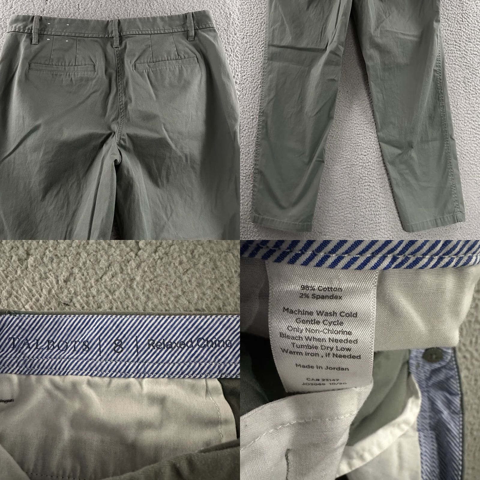 Talbots Talbots Womens Pants Green Size 8 Relaxed Chino Mid Rise Stretch Cotton Blend Size 30" / US 8 / IT 44 - 9 Thumbnail