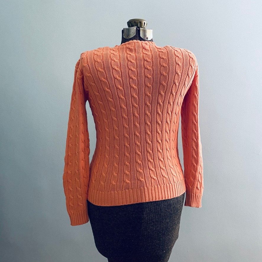 Ralph Lauren Ralph Lauren orange cableknit sweater Size S / US 4 / IT 40 - 3 Thumbnail