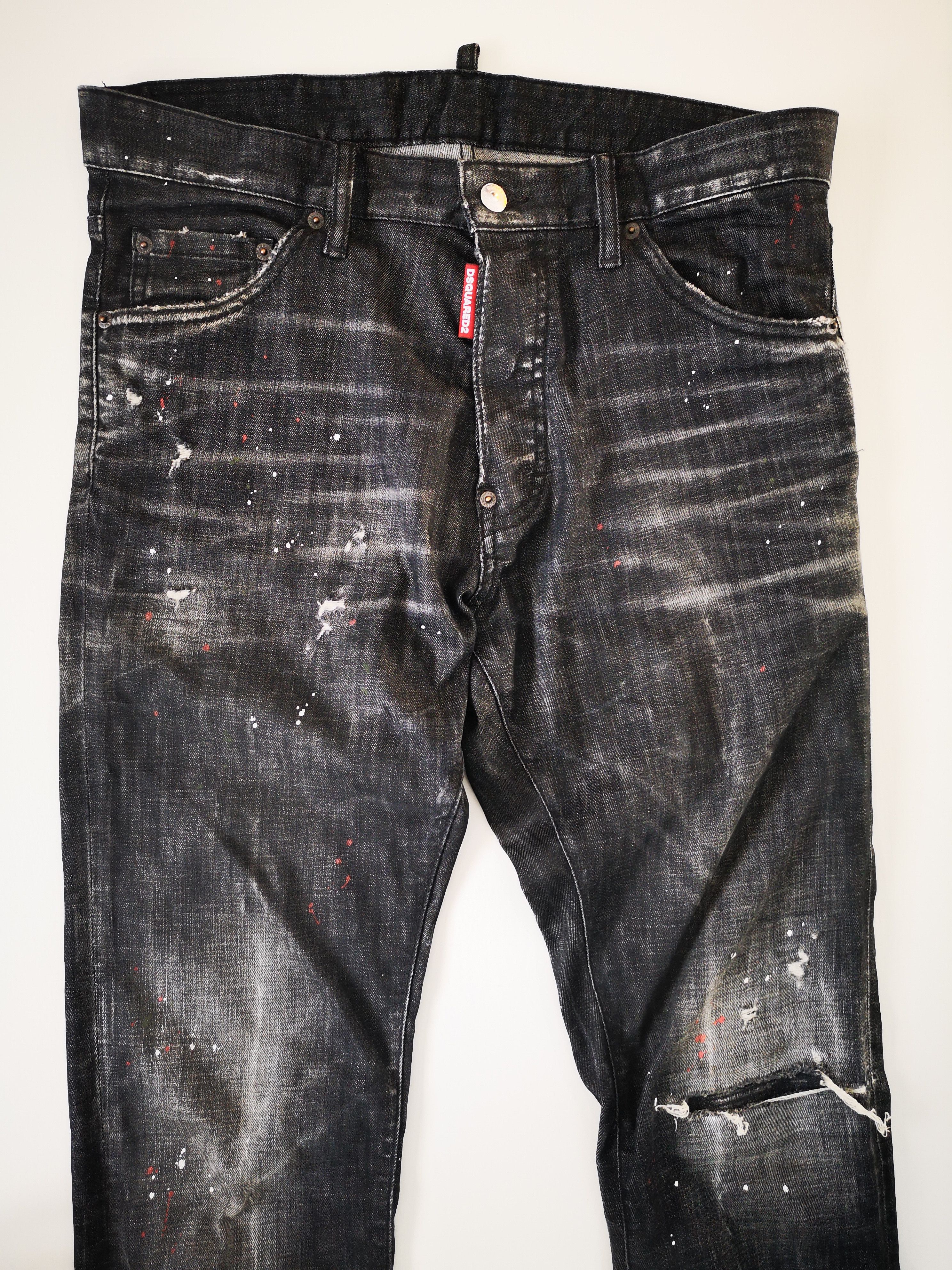Dsquared2 DSQUARED2 24' BLACK USED DENIM PAINTED COOL GUY JEANS GR. 48 Size US 32 / EU 48 - 13 Thumbnail
