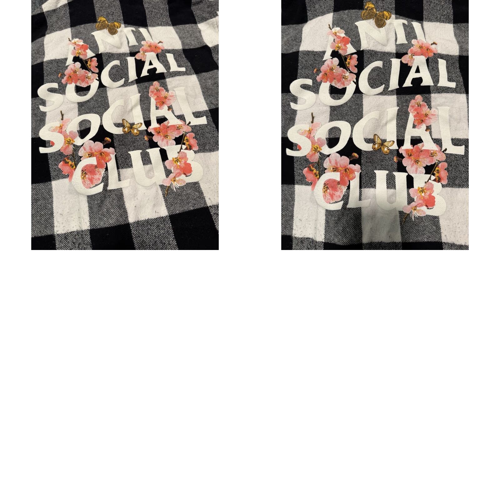 Anti Social Social Club VINTAGE Anti Social Social Club Kkoch Flannel Shirt Men's White Black Floral L Size US L / EU 52-54 / 3 - 10 Thumbnail