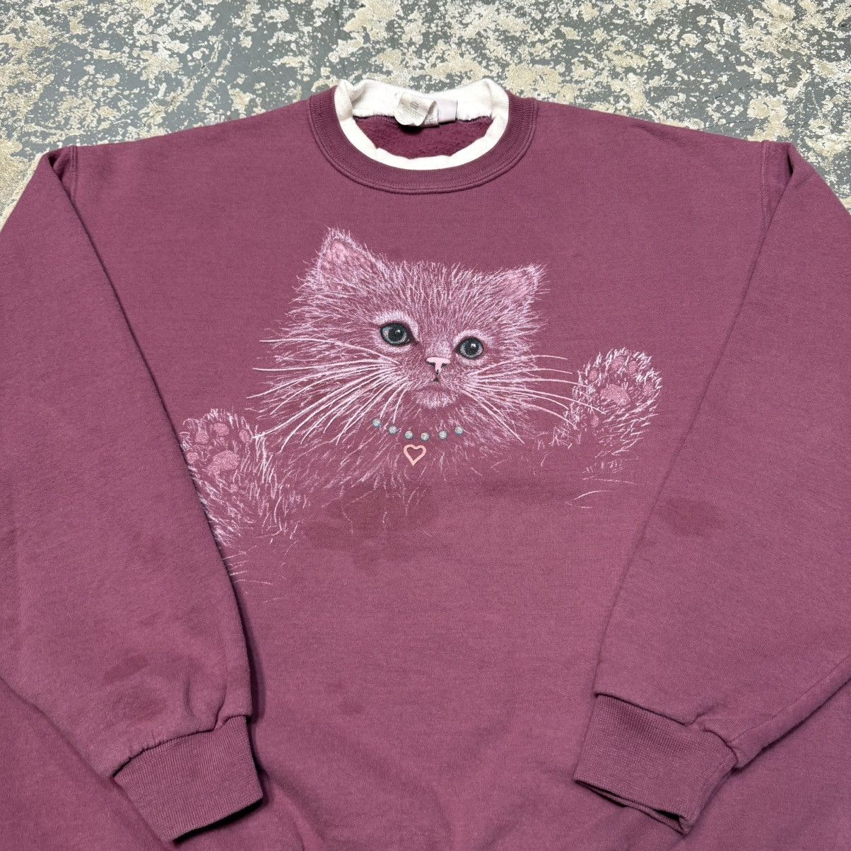 Vintage Vintage Cat Pink Cute Nature Crewneck Sweatshirt 90s Size US L / EU 52-54 / 3 - 11 Thumbnail