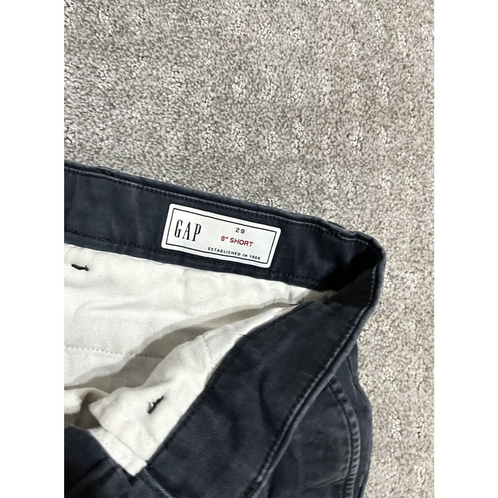 Gap Gap Mens 8 Inch Short Mid Rise Stretch Gapflex Navy Blue Chino Casual Regular 29 Distressed? Size US 29 - 3 Thumbnail