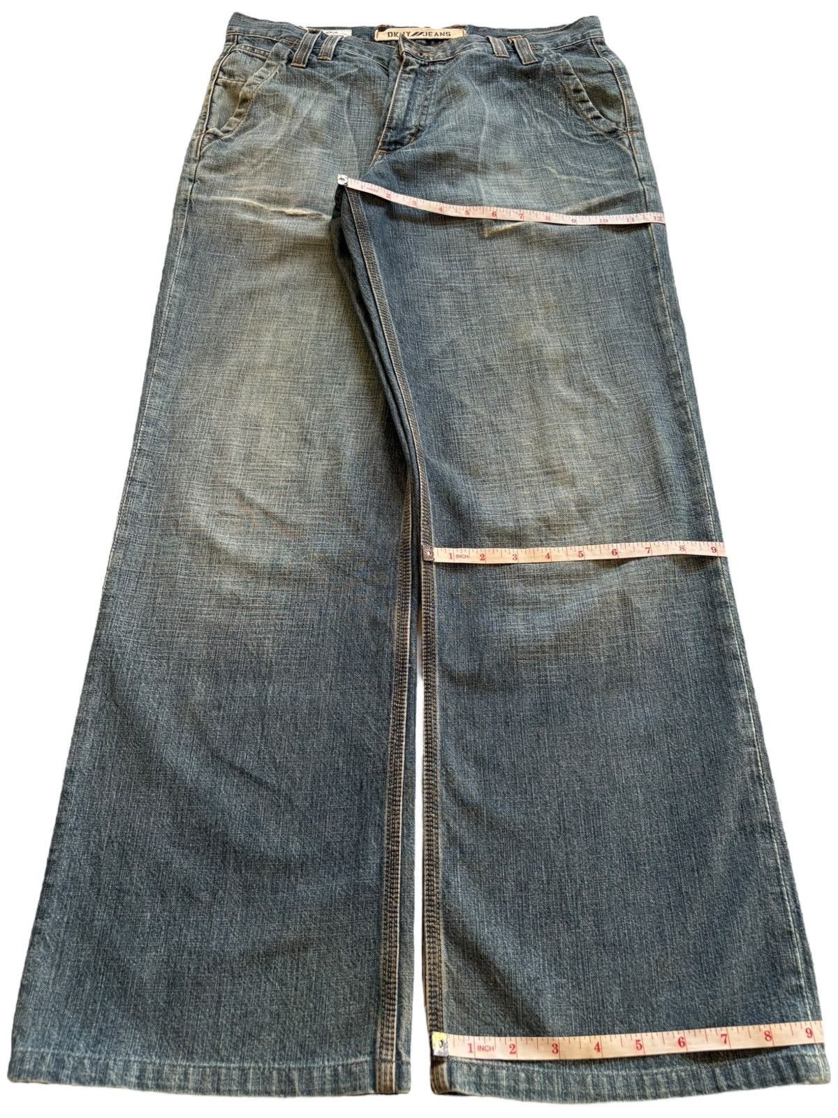 DKNY × Donna Karan Vintage DKNY Mud Wash Distressed Loose Baggy Jeans Size US 32 / EU 48 - 15 Thumbnail