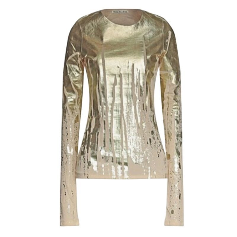 Acne Studios Acne metallic long sleeve tee gold M Size M / US 6-8 / IT 42-44 - 1 Thumbnail