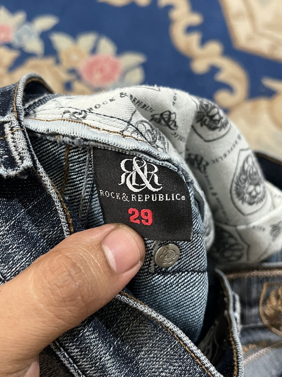 Rock & Republic Vintage Rock and Republic Flare Distressed Denim Size US 29 - 12 Thumbnail