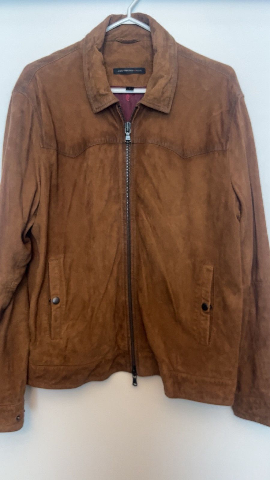 John Varvatos John Varvatos Kingston Suede Leather Jacket Brown L Size US L / EU 52-54 / 3 - 1 Thumbnail