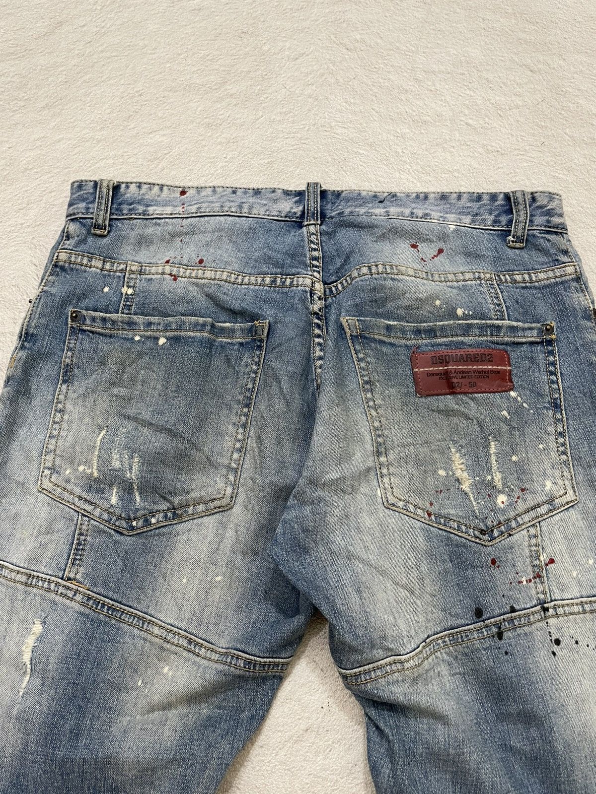 Japanese Brand 2000s Dsquared Ripped Denim Mudwash Jeans Wash Y2K Japan Size US 33 - 10 Thumbnail