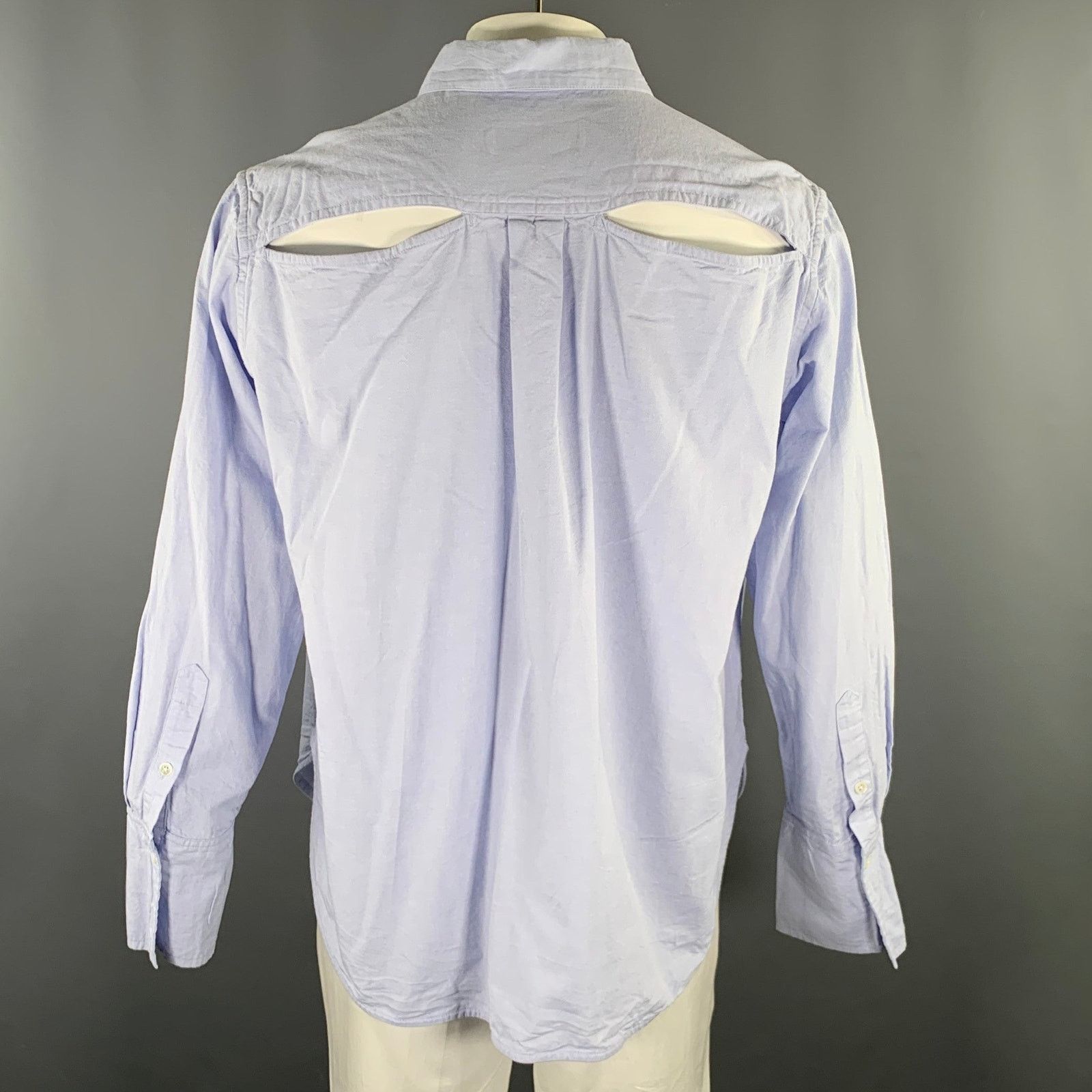 Other K.NGSLEY Size L Blue Woven Cotton Hidden Placket LS Shirt Size US L / EU 52-54 / 3 - 4 Thumbnail