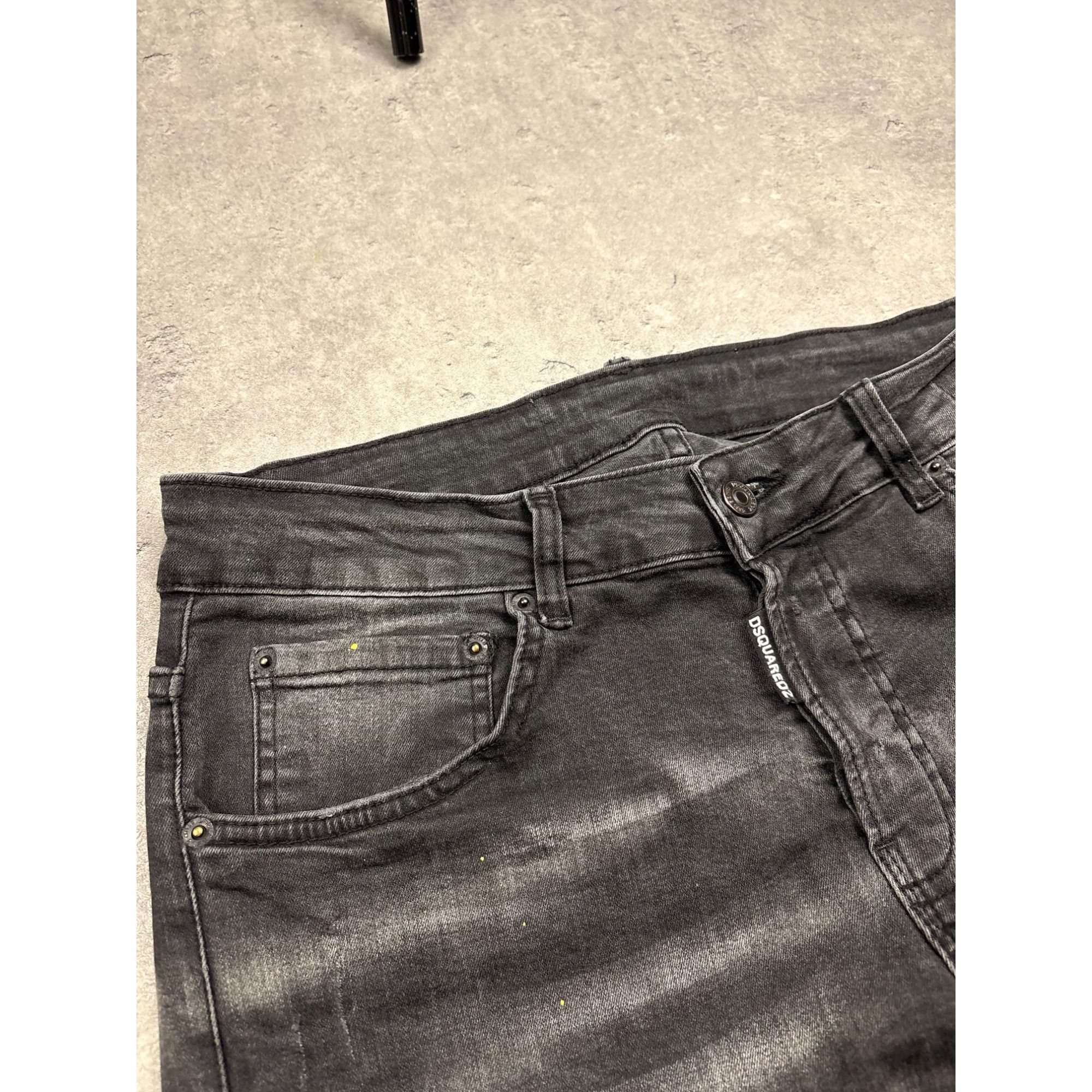 Dsquared2 Dsquared2 Mens Slim-Fit Black Denim Jeans With Distressed De Size US 32 / EU 48 - 13 Thumbnail