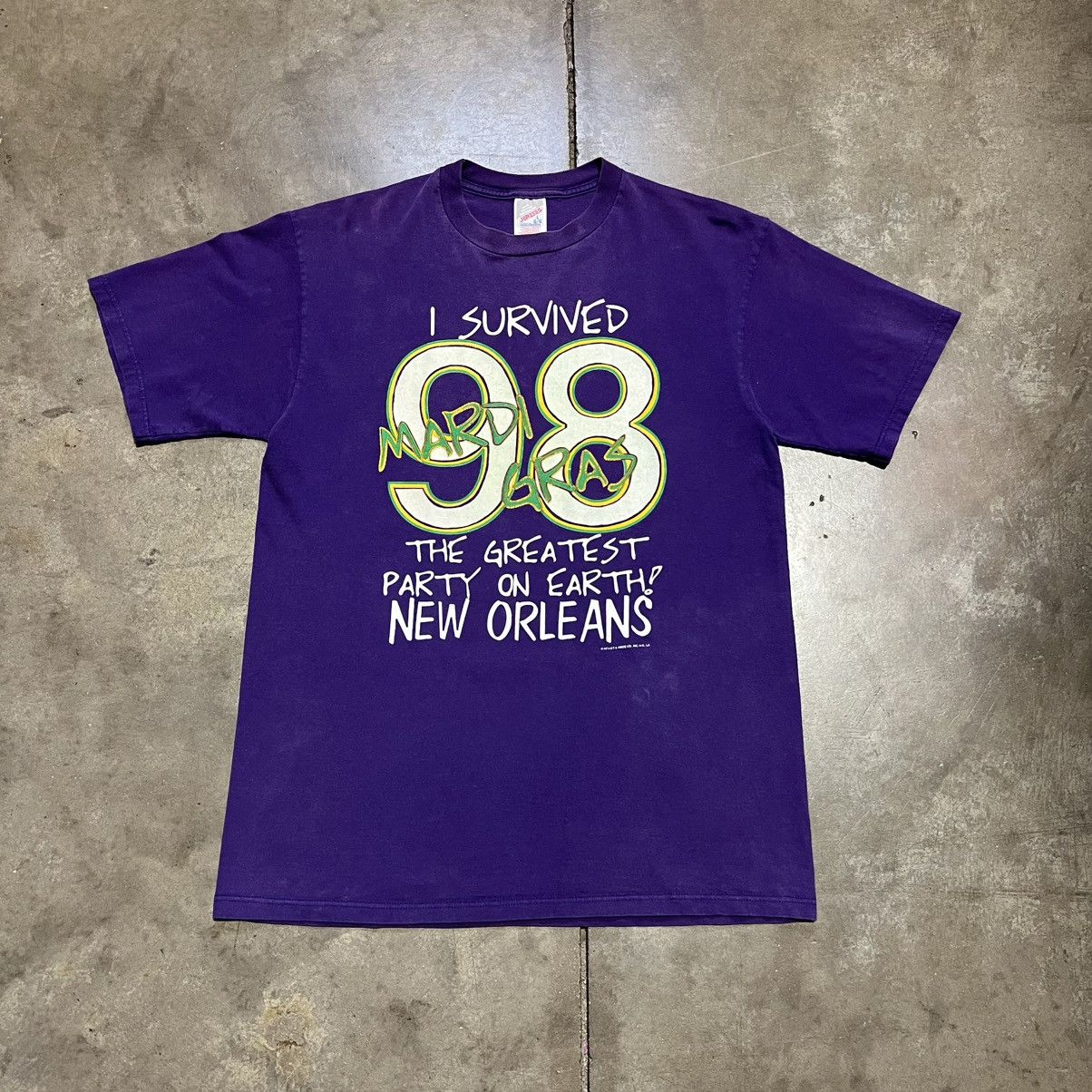Vintage Vintage Mardi Gras New Orleans Tee 90s USA Adult Humor USA Size US L / EU 52-54 / 3 - 1 Thumbnail