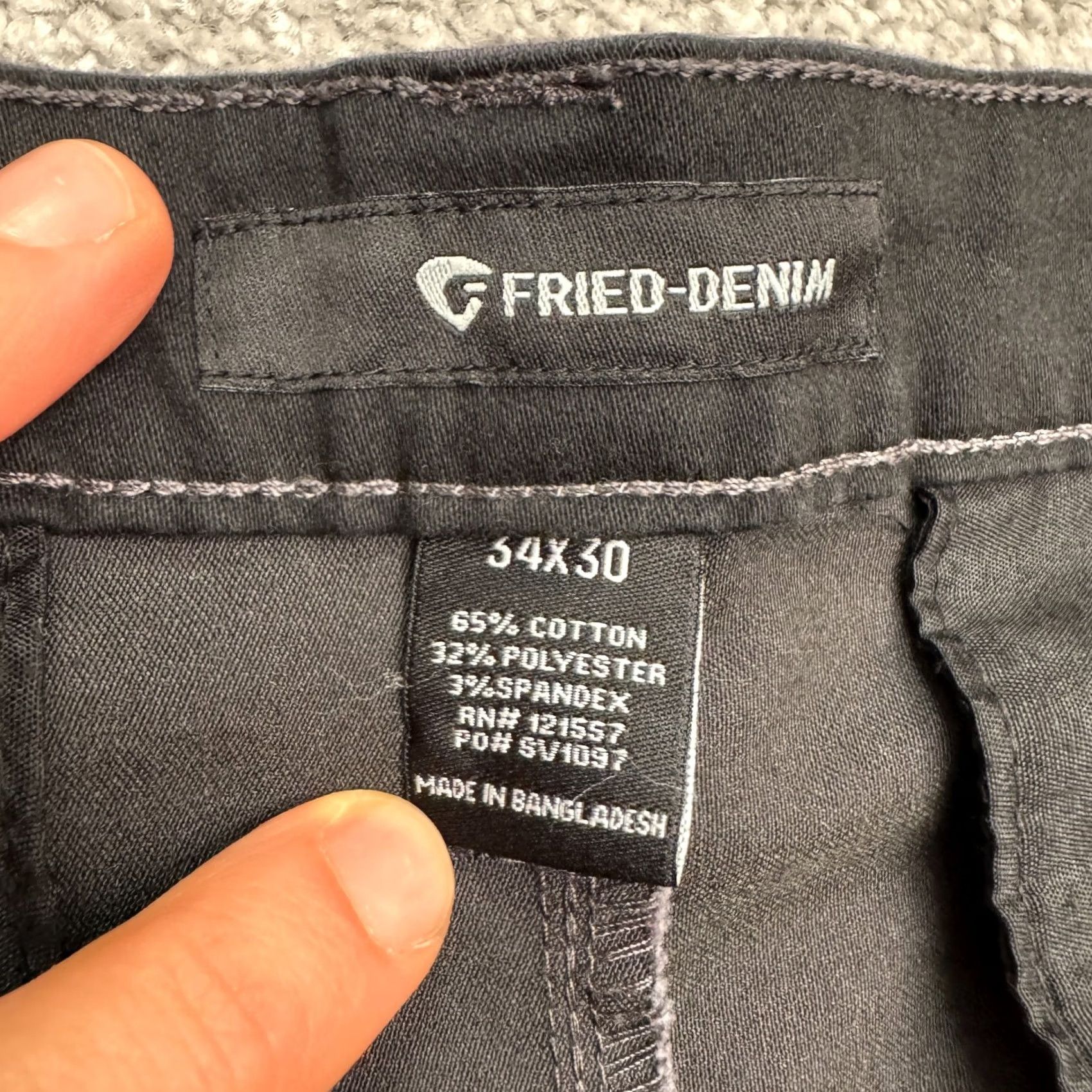 Vintage G Fried-Denim Slim Chino Pants Mens 34x30 Gray Straight Leg Denim Front Flat Front Casual Workwear Size US 34 / EU 50 - 7 Thumbnail