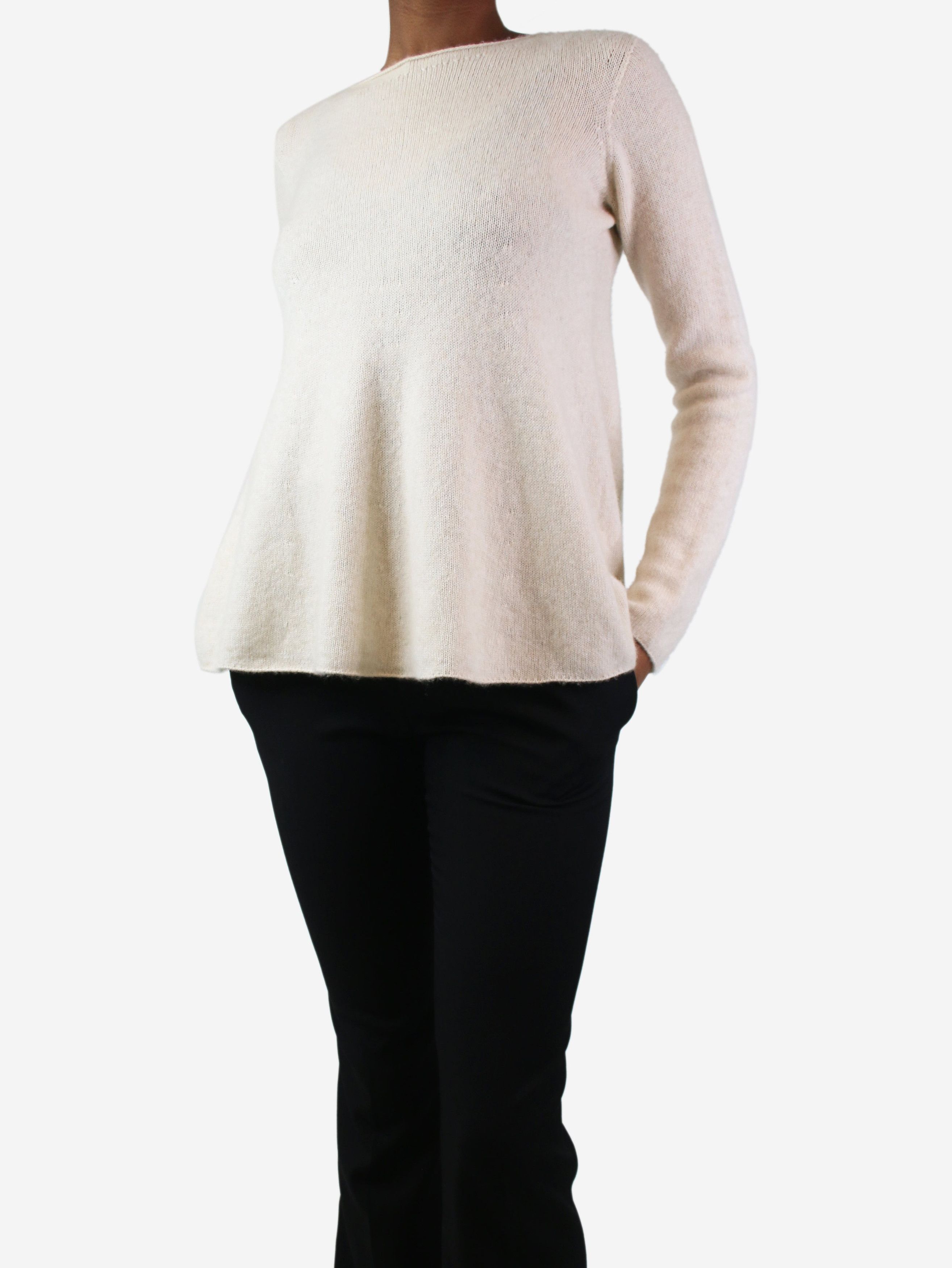 image of The Row Cream Cashmere-Blend Sweater - Size Xs, Women's