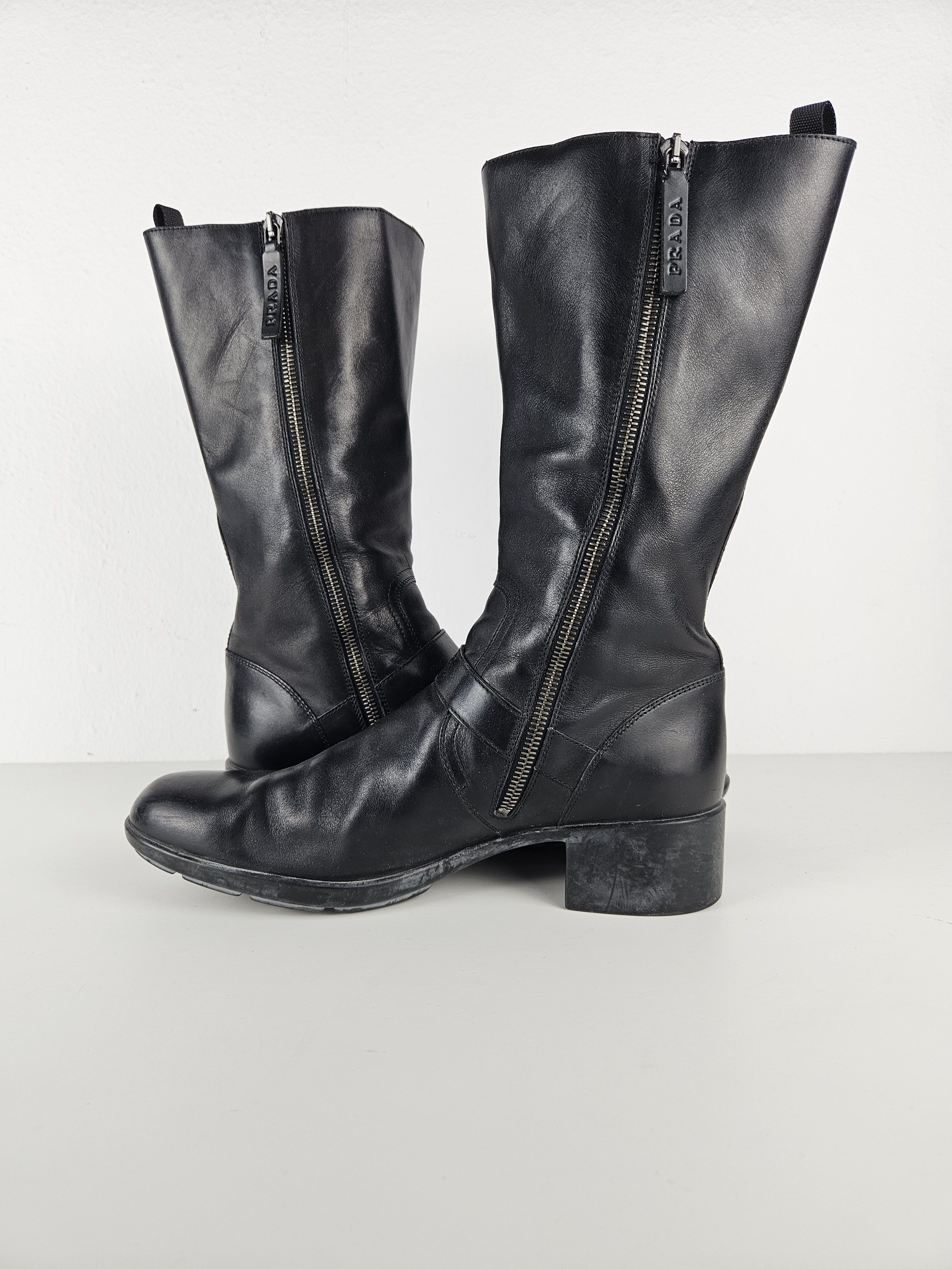 Prada Archive Prada leather buckled riding boots Size US 9 / IT 39 - 9 Thumbnail