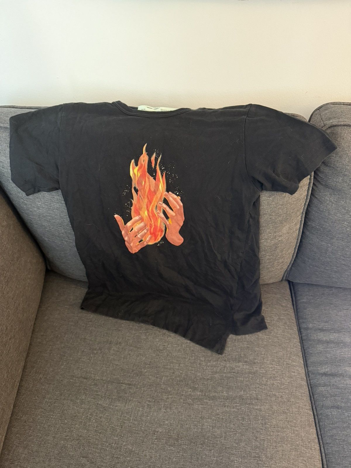 Off-White Off-White Flames Tee Size US S / EU 44-46 / 1 - 1 Thumbnail