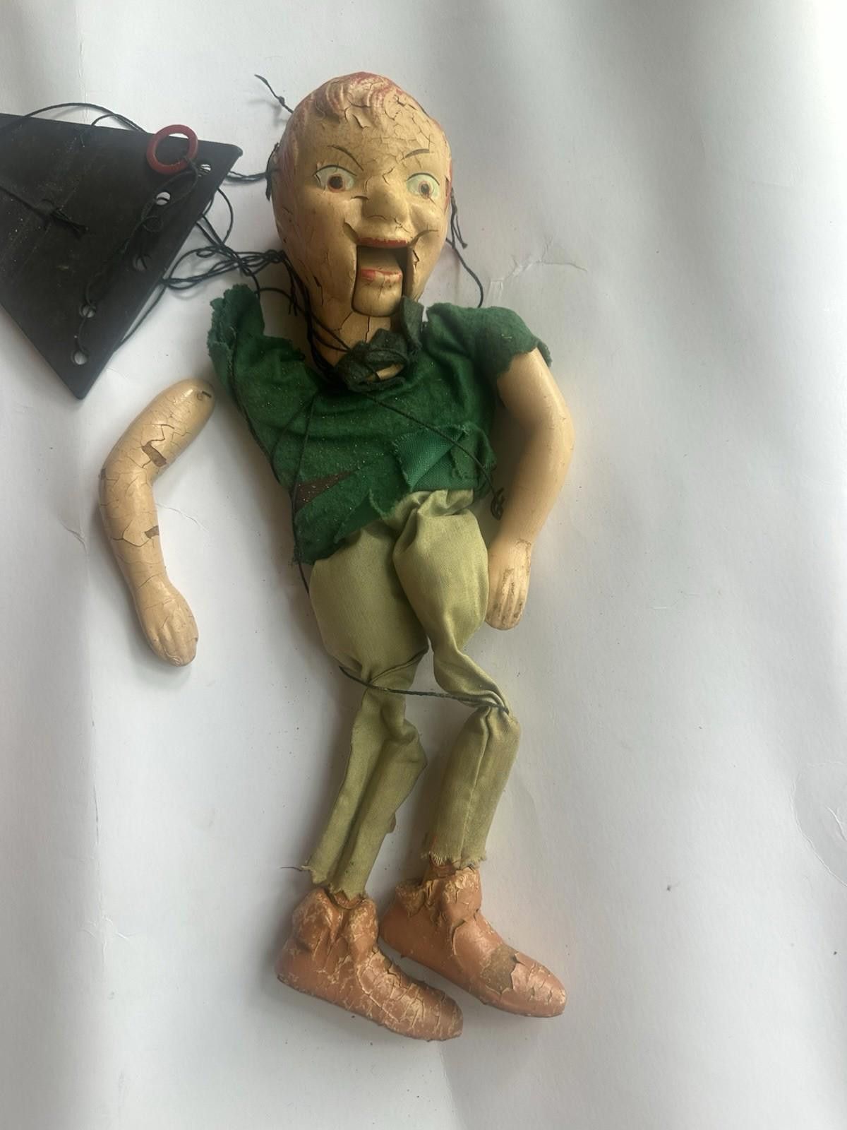 Designer Antique Vintage Peter Pan Puppet Wooden & Plaster Size ONE SIZE - 4 Thumbnail