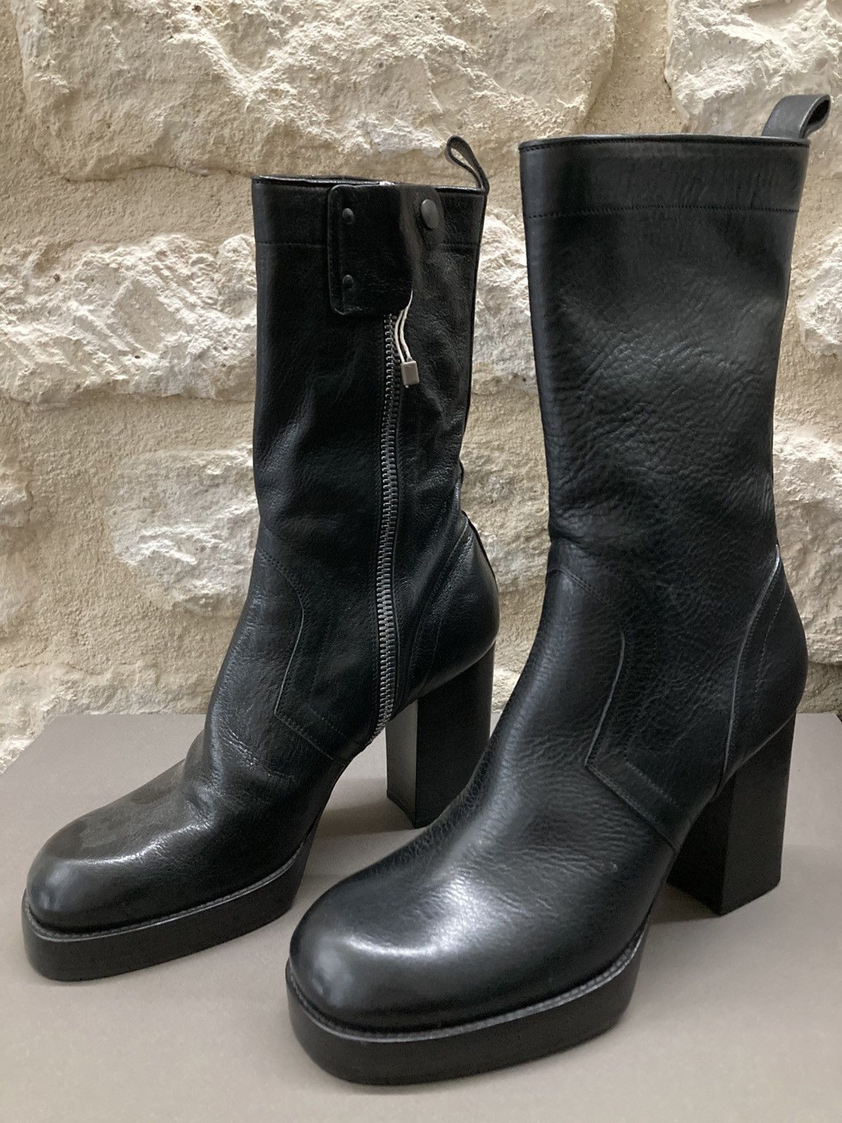 NEVER WORN/ RICK OWENS Black Chunky Creeper Boots