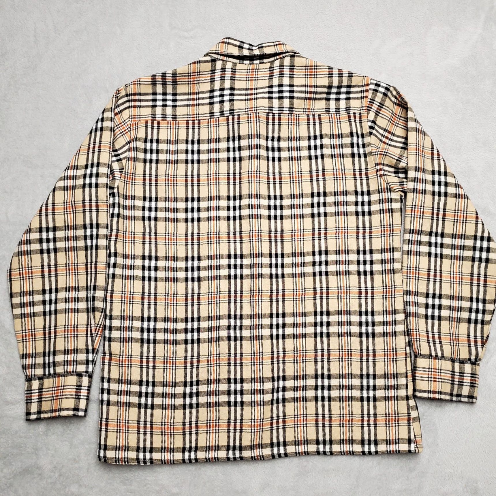 Blair VINTAGE John Blair Shirt Mens M Tan Plaid Flannel Button Long Sleeve Mens Size US M / EU 48-50 / 2 - 6 Thumbnail