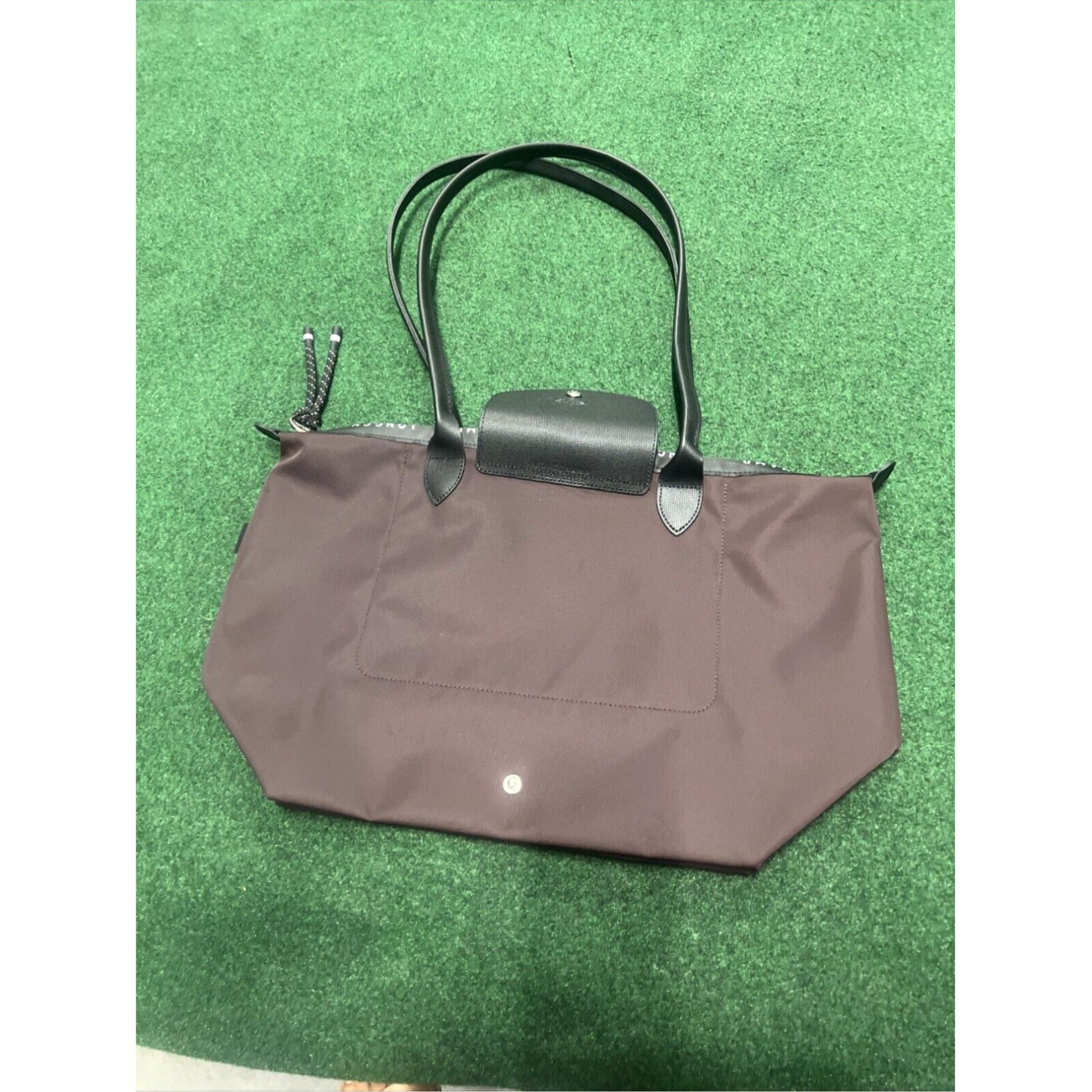 Longchamp Chocolat Brown Authentic Women's Large Leather Trimmed Canvas Tote Bag By Longchamp Le Pliage Energy Collection Size ONE SIZE - 4 Thumbnail