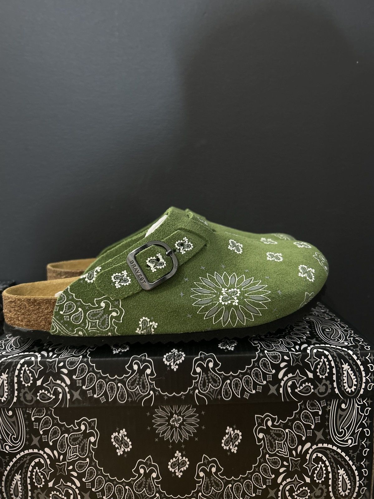 Bravest Studios Bravest Studious Olive Paisley Mules Size US 9 / EU 42 - 2 Thumbnail