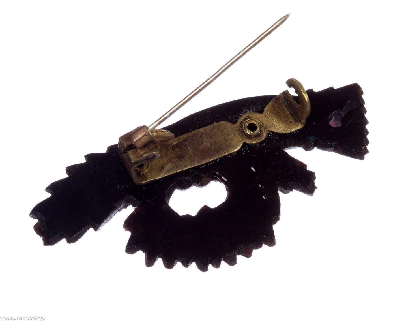 Designer Victorian Gutta Hand Flower Basket Me Not Mourning Brooch Size ONE SIZE - 4 Thumbnail