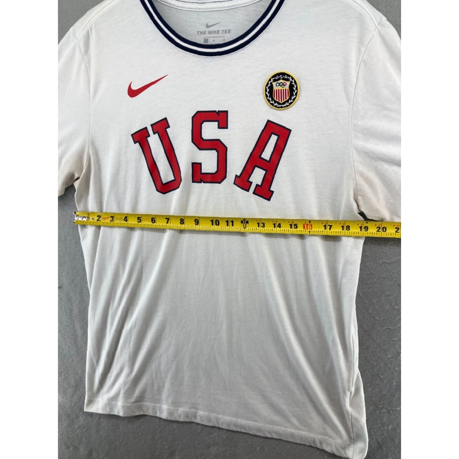 Nike Nike Mens T-Shirt Large White USA Swoosh Athletic Tee Shirt Size US L / EU 52-54 / 3 - 2 Thumbnail