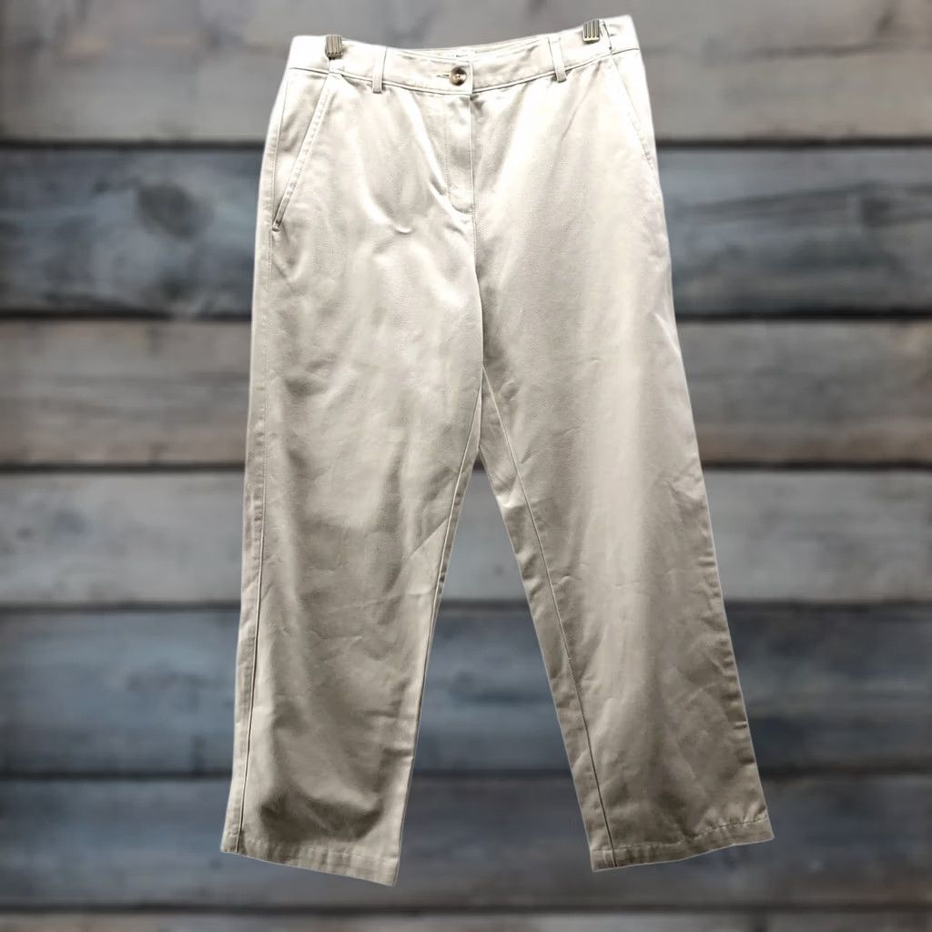 Vintage L.L. Bean Wrinkle Free Bayside Pants Cotton Classic Fit Beige Womens 4P Size 27" / US 4 / IT 40 - 1 Thumbnail