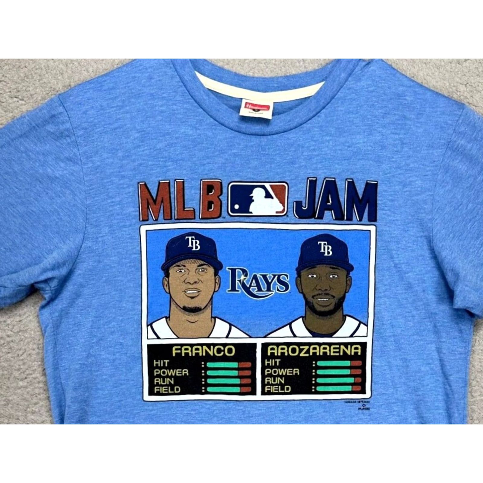 Vintage Homage Tampa Bay Rays Shirt Mens Small Blue Franco Arozarena T-Shirt Crew Neck Graphic Print Short Sleeve Size US S / EU 44-46 / 1 - 2 Thumbnail