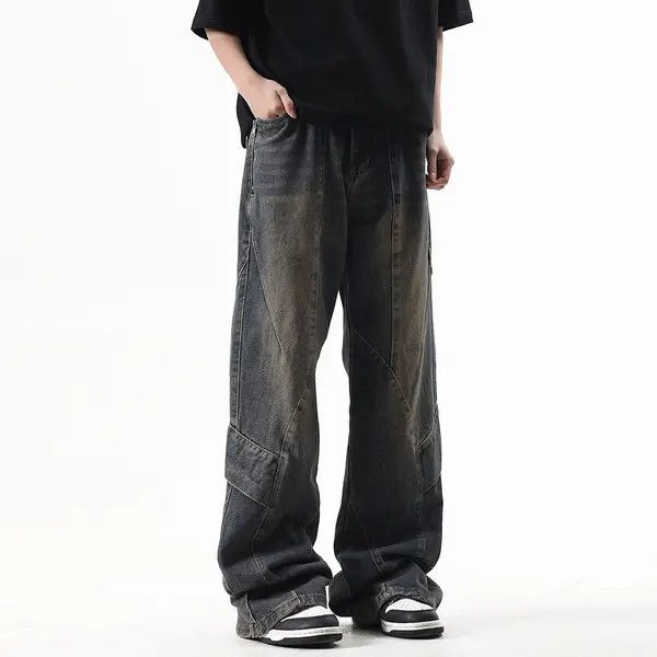 Japanese Brand Noriyo x Shii Washed distressed split panel cargo jeans Size US 32 / EU 48 - 8 Thumbnail