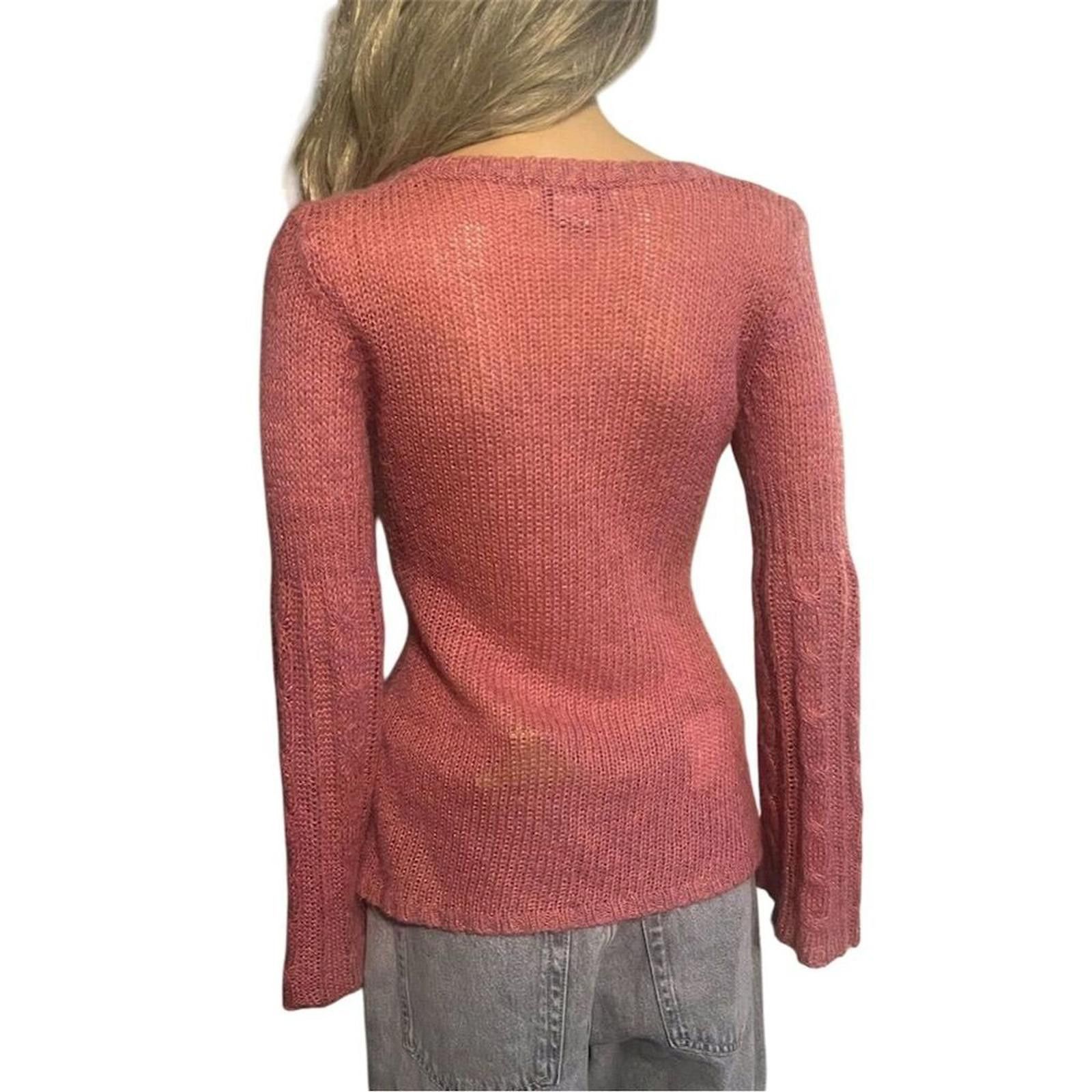 Other Next Era Couture Women's Y2K Pink V-Neck Pullover Sweater S Size S / US 4 / IT 40 - 3 Thumbnail