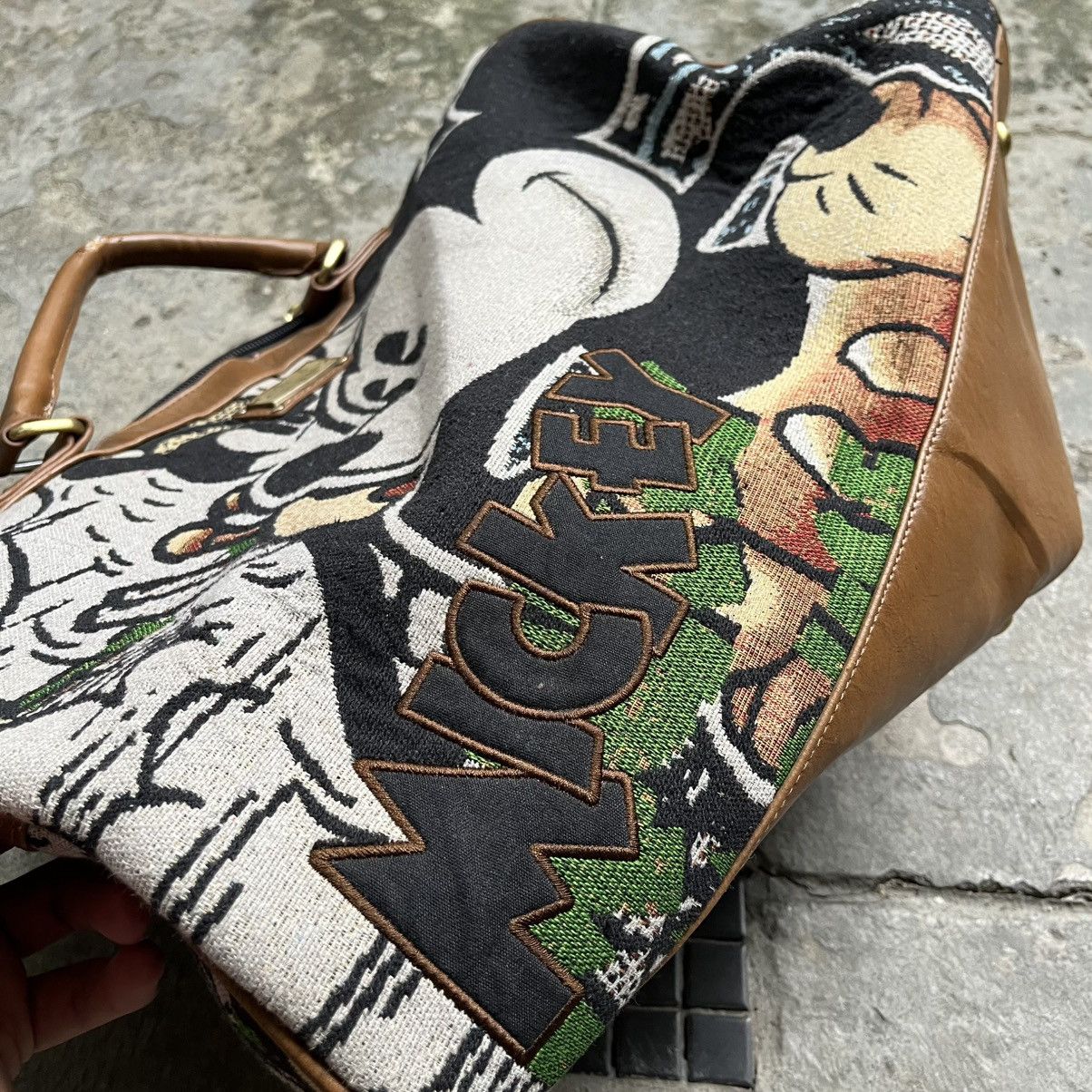 Disney × Mickey Mouse × Vintage Disney Mickey Mouse Carpet Bag Weekend Luggage Size ONE SIZE - 3 Thumbnail