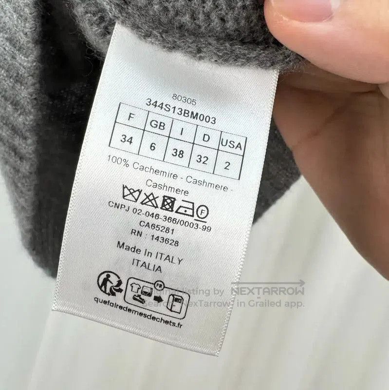 Dior Dior Gray Cashmere Embroidered Short Sleeve Tee . Size XS / US 0-2 / IT 36-38 - 6 Thumbnail