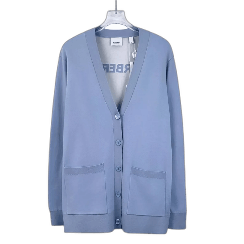 Burberry Burberry Blue V-Neck Wool Cardigan With Buttons Size US M / EU 48-50 / 2 - 1 Thumbnail