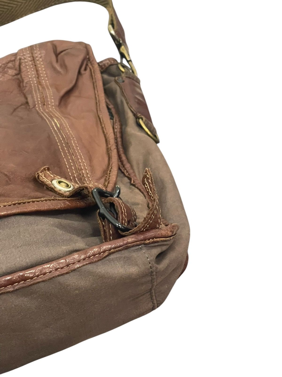 Japanese Brand Leather Patina Cotton Vtg Zer Japan Messenger Bag 1🟩3 Size ONE SIZE - 8 Thumbnail