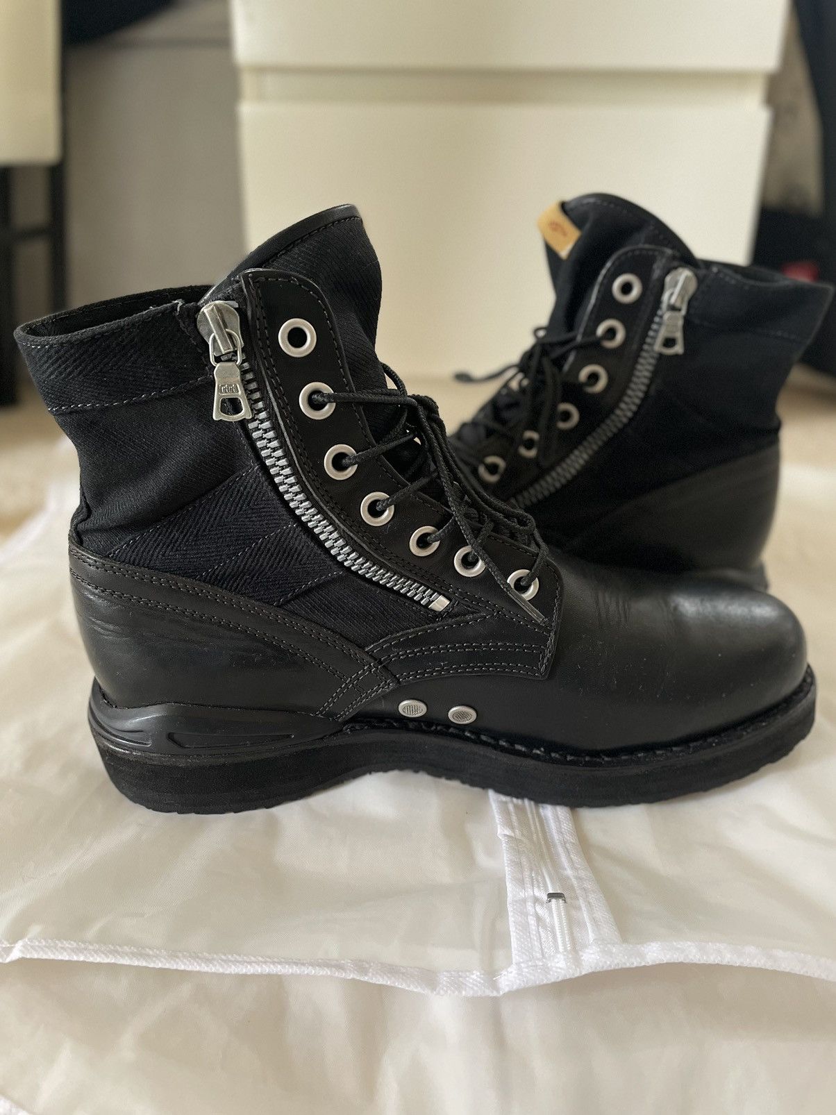 Visvim Visvim AW15 - 7 Hole Folk Boots - Black - size 10-10.5 Size US 10 / EU 43 - 3 Thumbnail