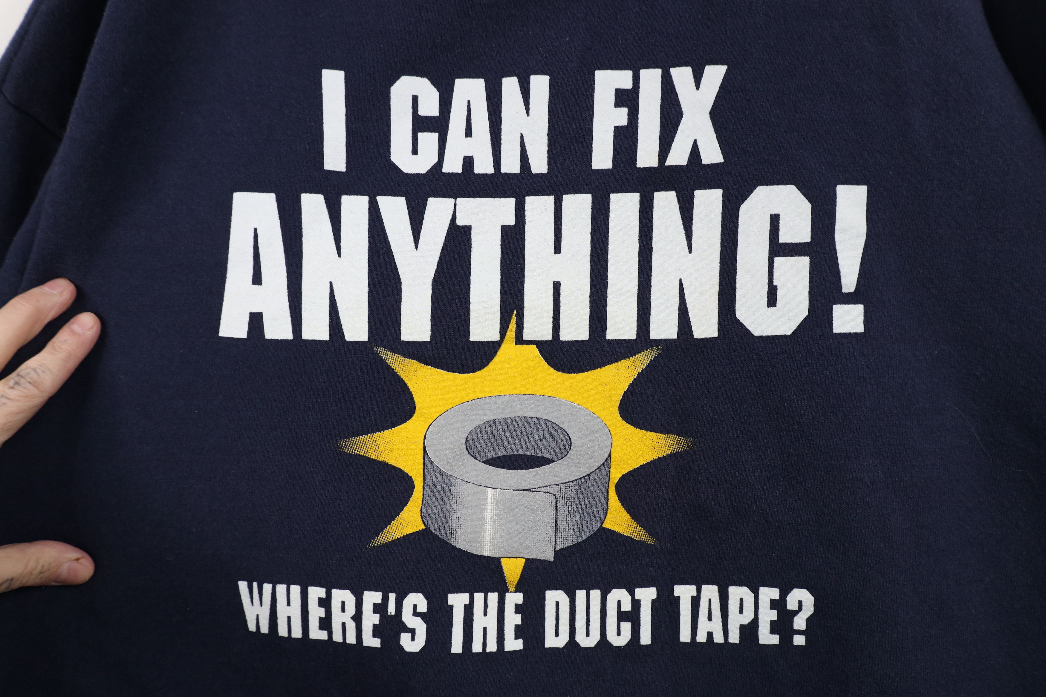 Vintage Vintage 90s I Can Fix Anything Duct Tape Sweatshirt USA Size US XL / EU 56 / 4 - 4 Thumbnail