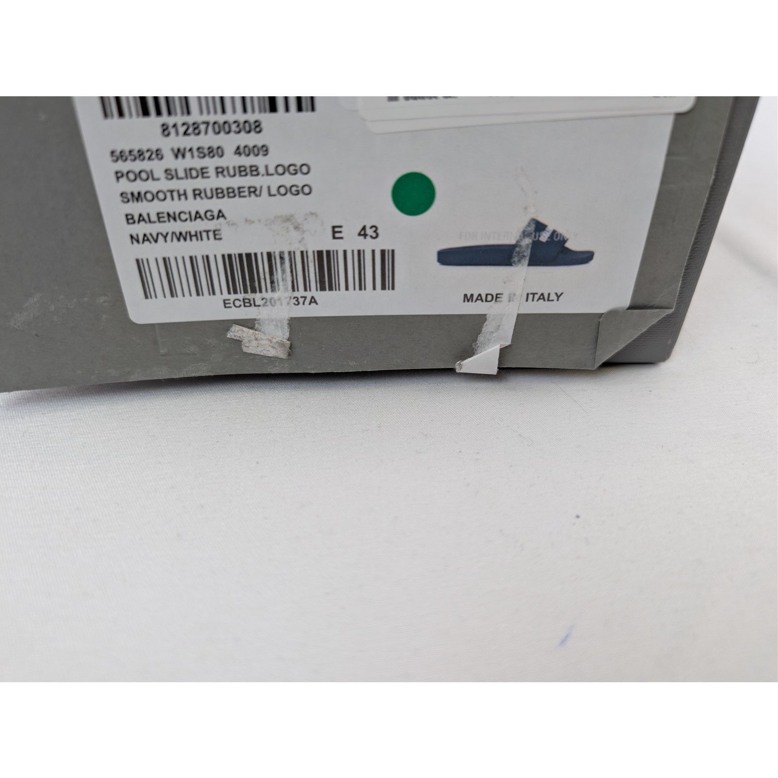 Balenciaga o1rshd1 Smooth Rubber Pool Slide Slider Slipper Navy/White Size US 10 / EU 43 - 21 Thumbnail