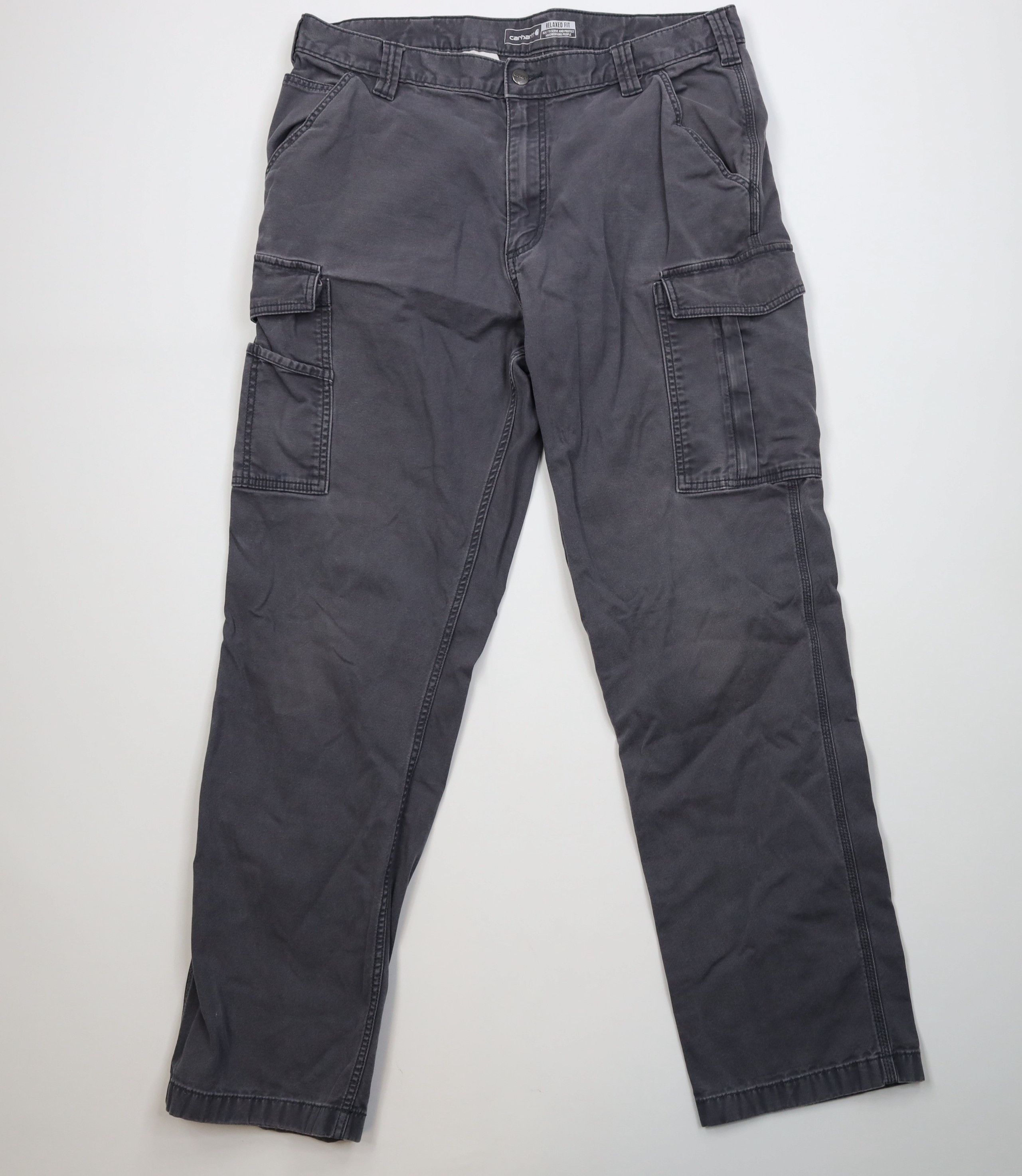 Carhartt Vintage Carhartt Relaxed Canvas Wide Leg Cargo Pants Gray Size US 38 / EU 54 - 1 Thumbnail