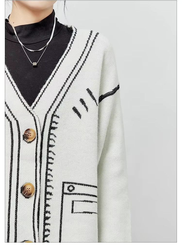 Other Korean Style Graffiti Unique Loose Cardigans Coat Y2k Size L / US 10 / IT 46 - 6 Thumbnail