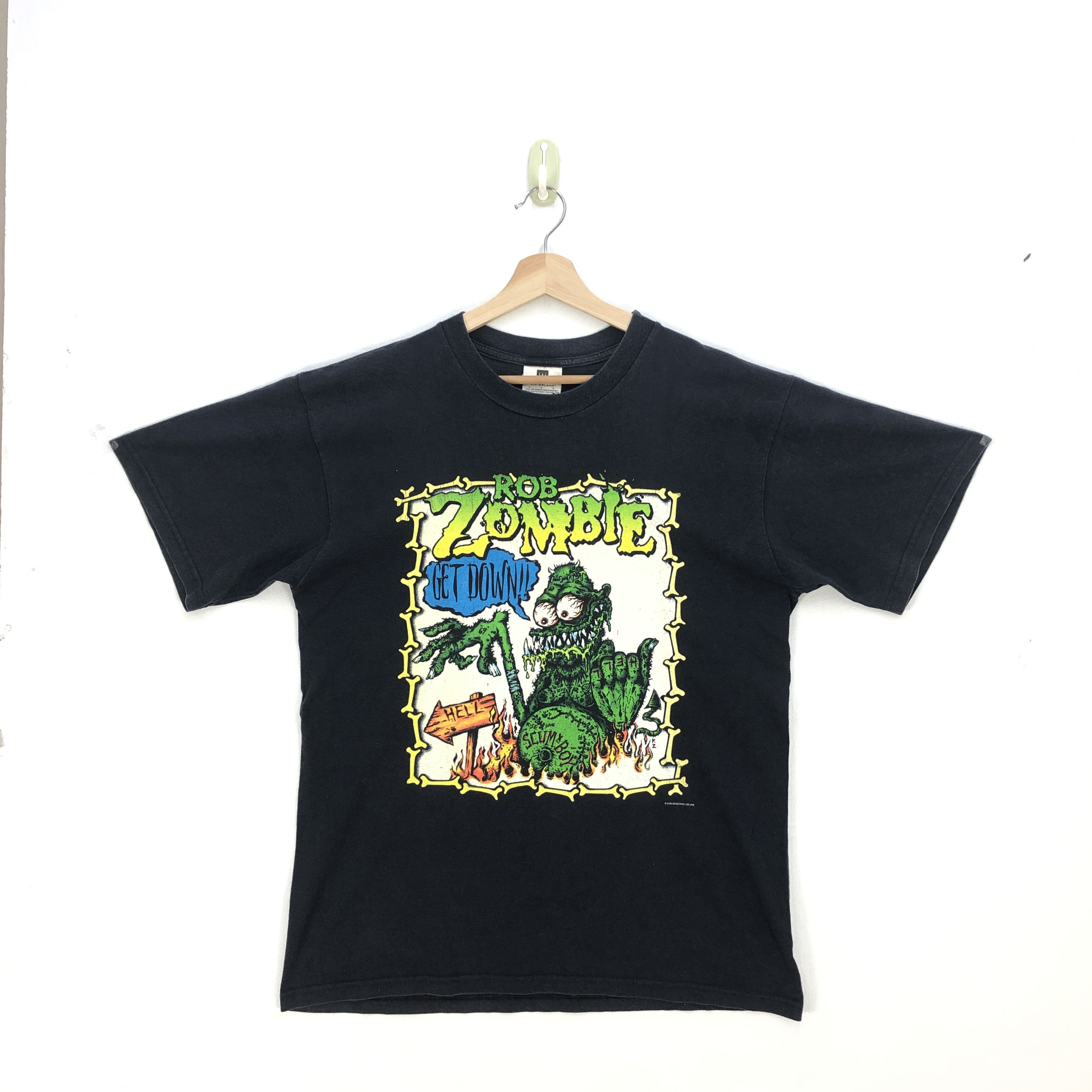 Band Tees Vintage Y2K Rob Zombie T Shirt Get Down Hell Scum X Boy Tee Size US L / EU 52-54 / 3 - 1 Thumbnail