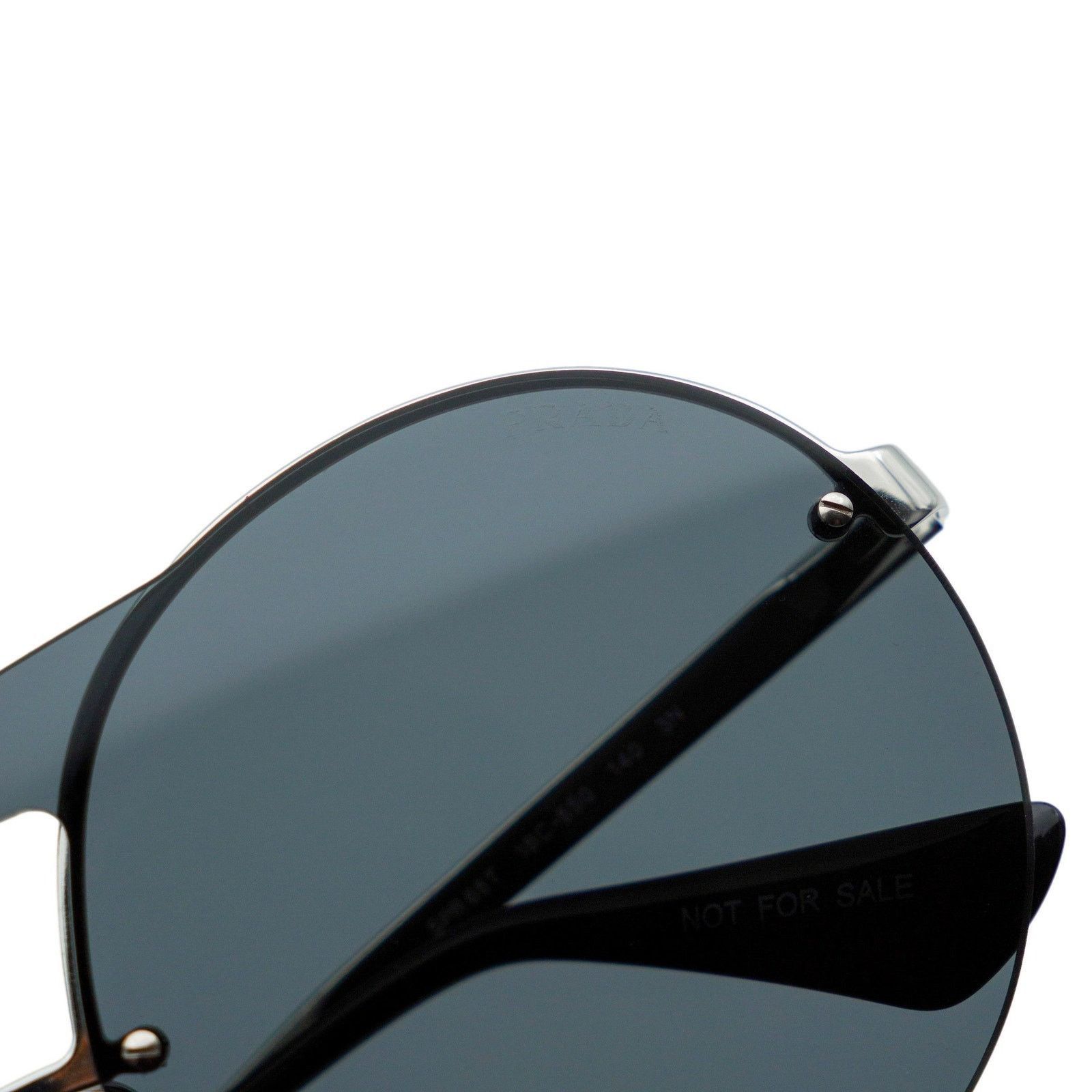 Prada Prada SPR 65T Round Double Bridge Silver Logo Sunglasses Size ONE SIZE - 9 Thumbnail
