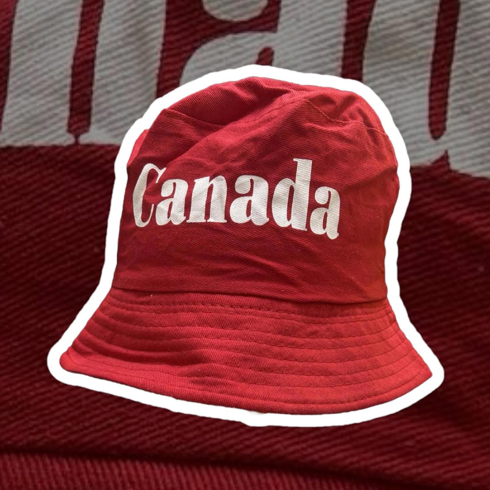 Designer Canada Red Bucket Hat Size ONE SIZE - 1 Thumbnail