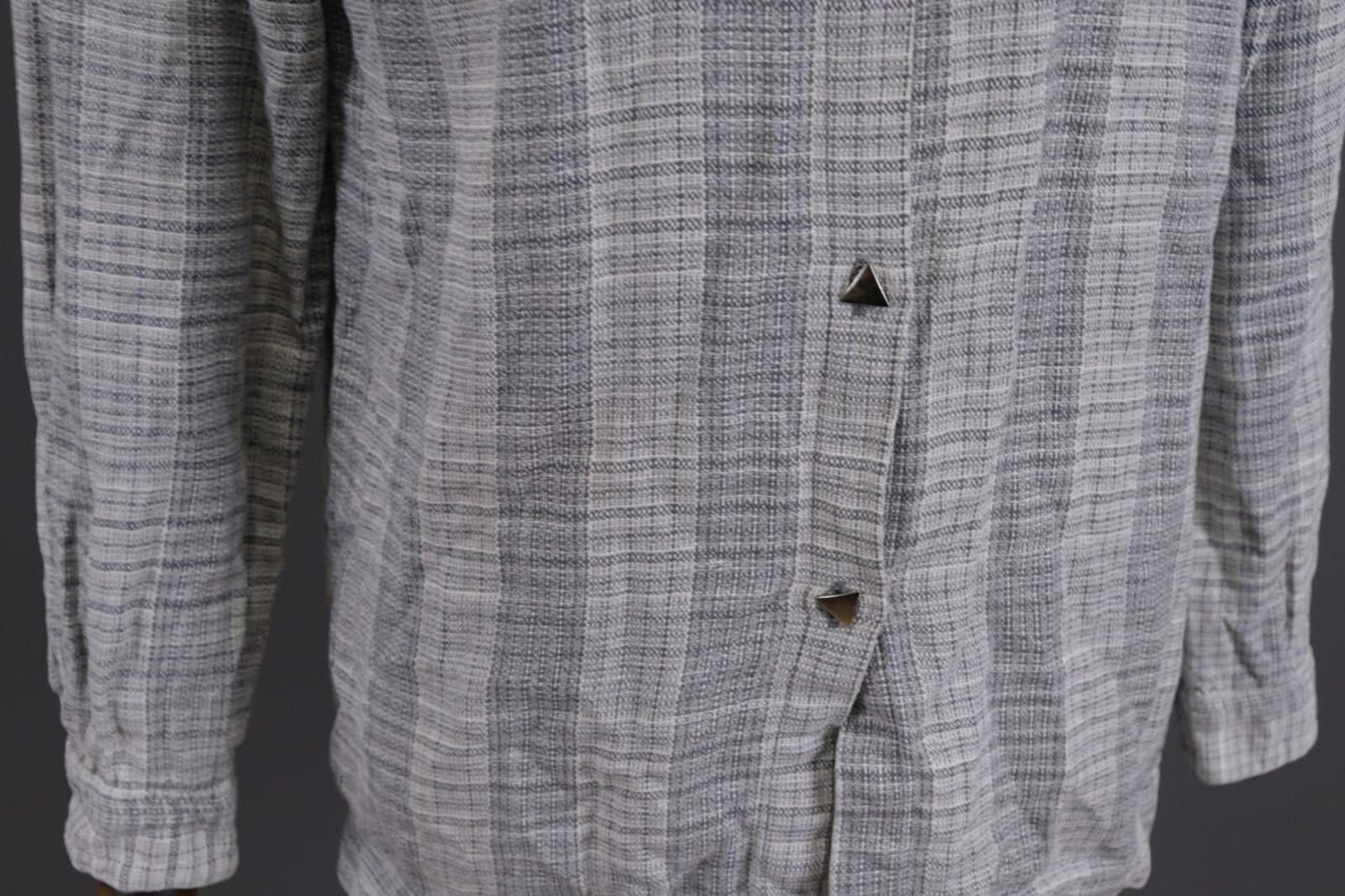 Designer Versace Sport Gray Check Textured Button Down Shirt Size 44 Size US M / EU 48-50 / 2 - 7 Thumbnail