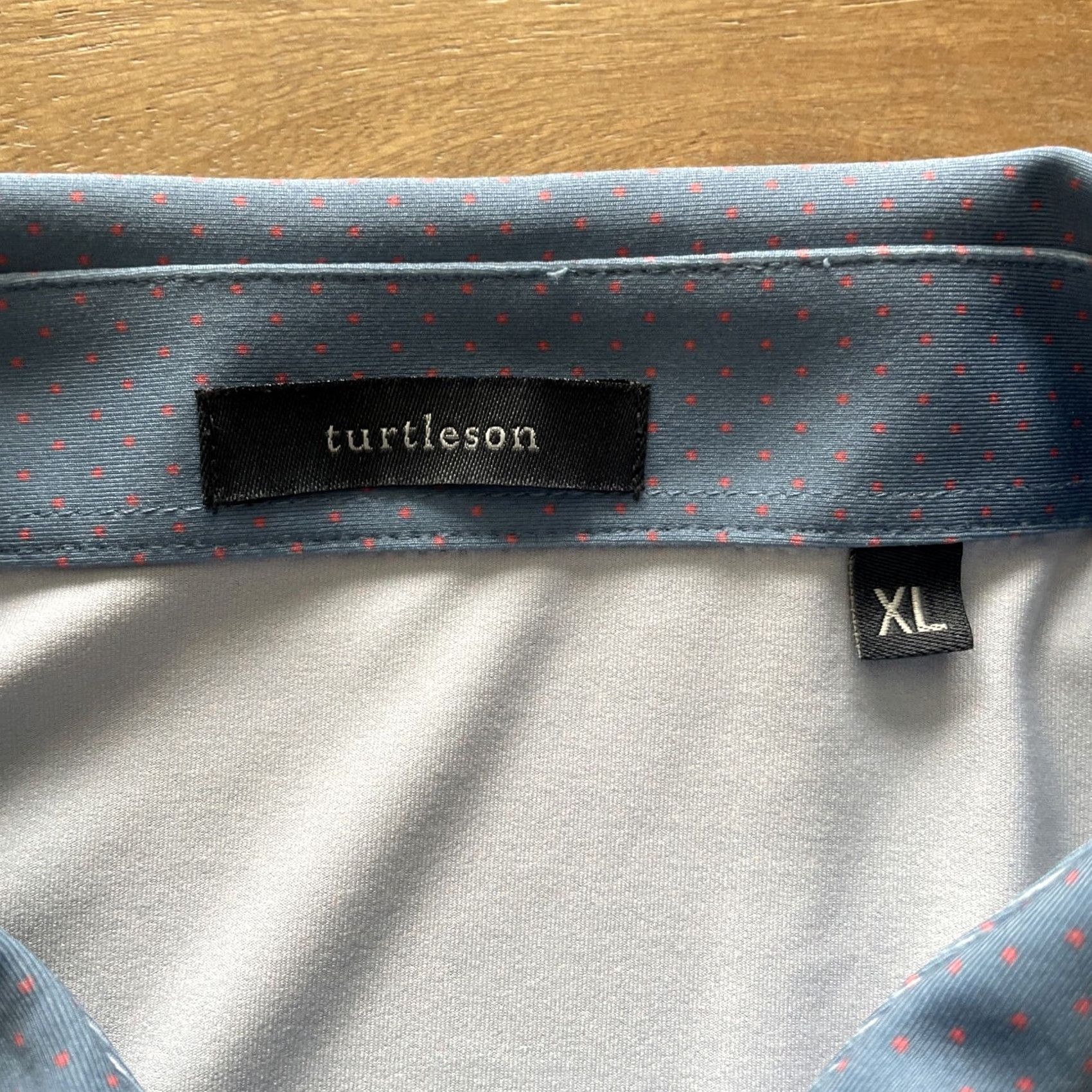 Vintage Turtleson Polo Shirt Mens XL Short Sleeve Polka Dot Stretch Golf Shirt Blue Size US XL / EU 56 / 4 - 3 Thumbnail