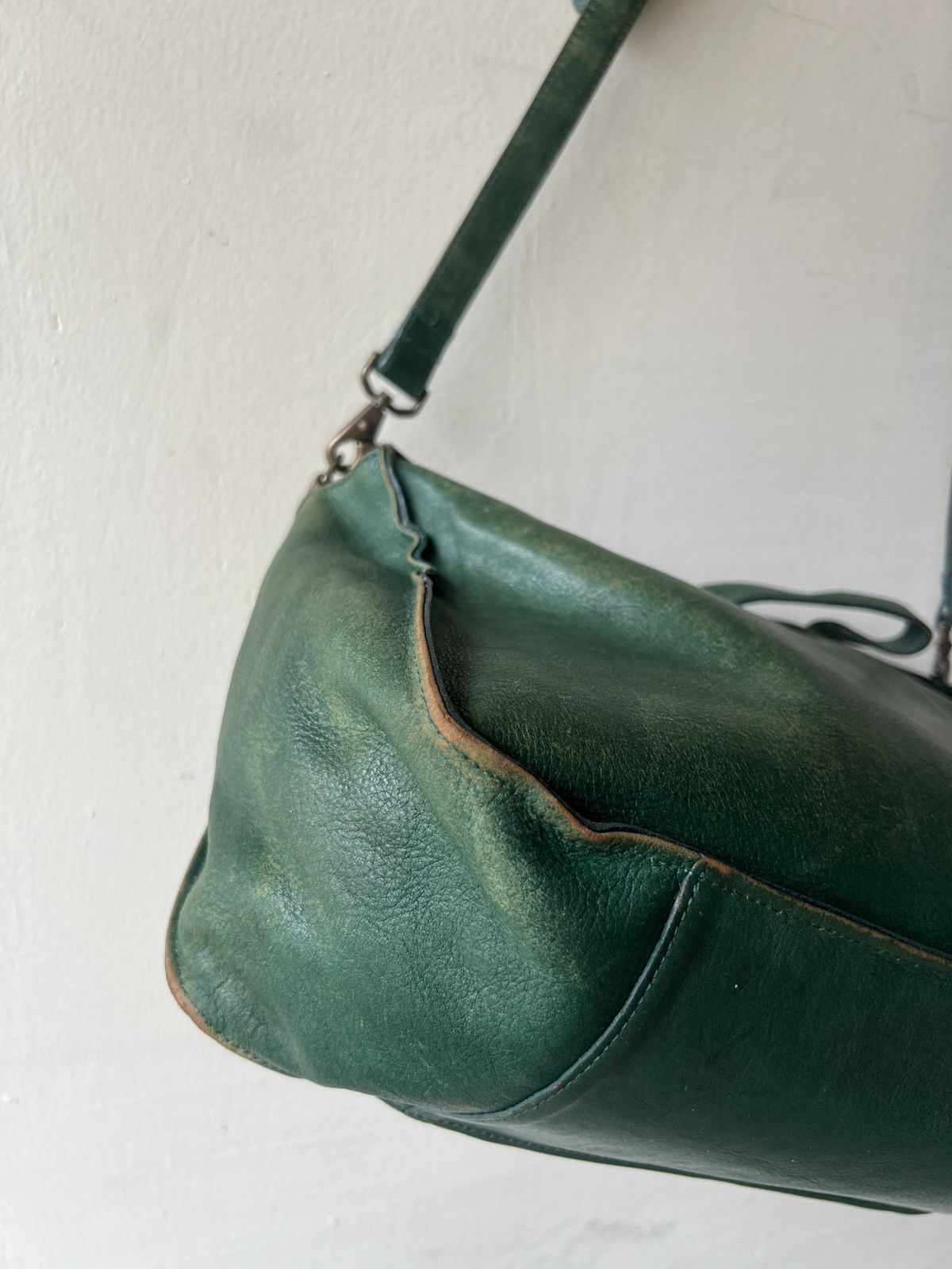 Leather Vintage B. Stuff Japan Faded Patina All Leather 2 Way Bag Size ONE SIZE - 20 Thumbnail
