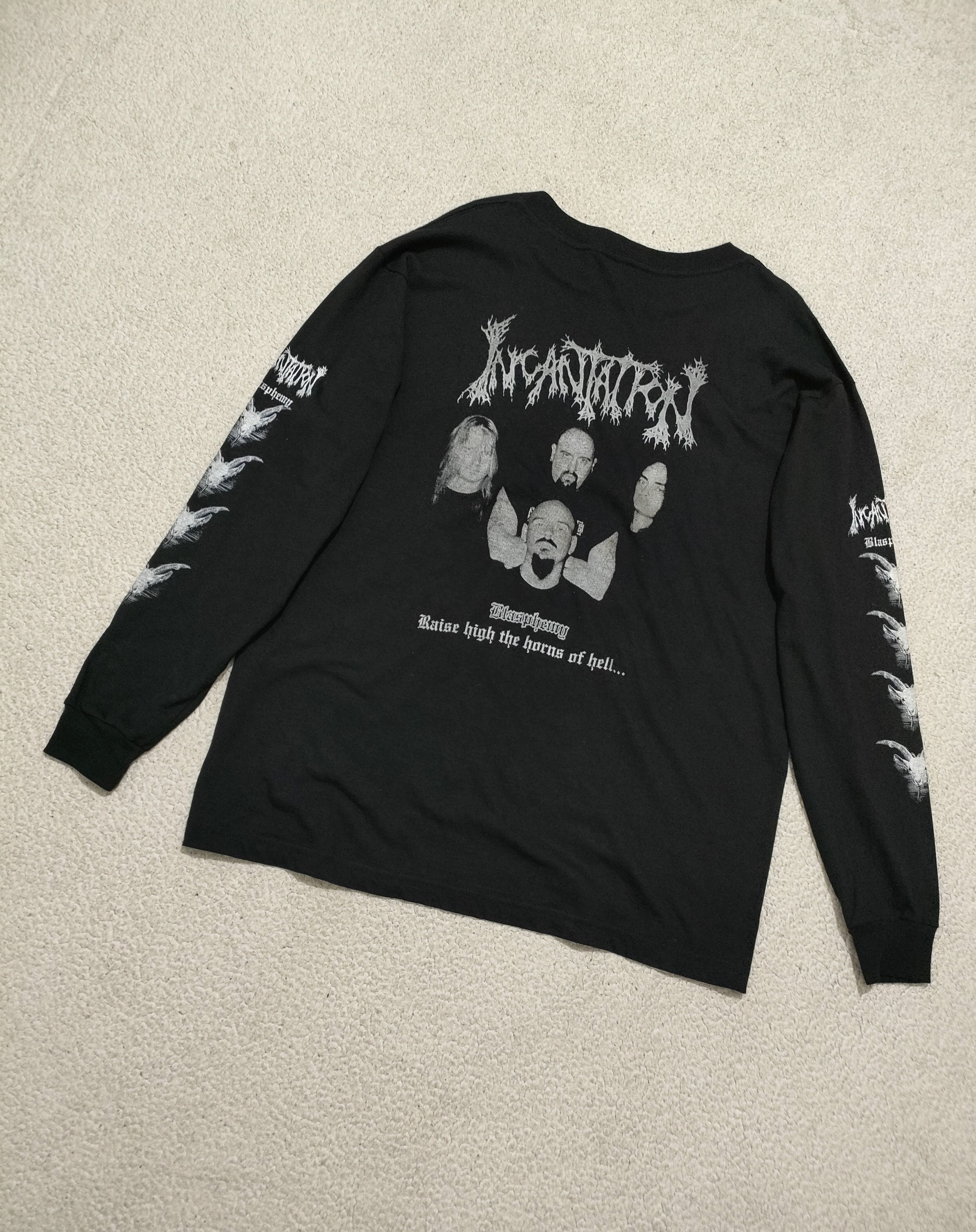 Band Tees 90s INCANTATION - BLASPHEMY Vintage Long Sleeve Tee Size US L / EU 52-54 / 3 - 8 Thumbnail
