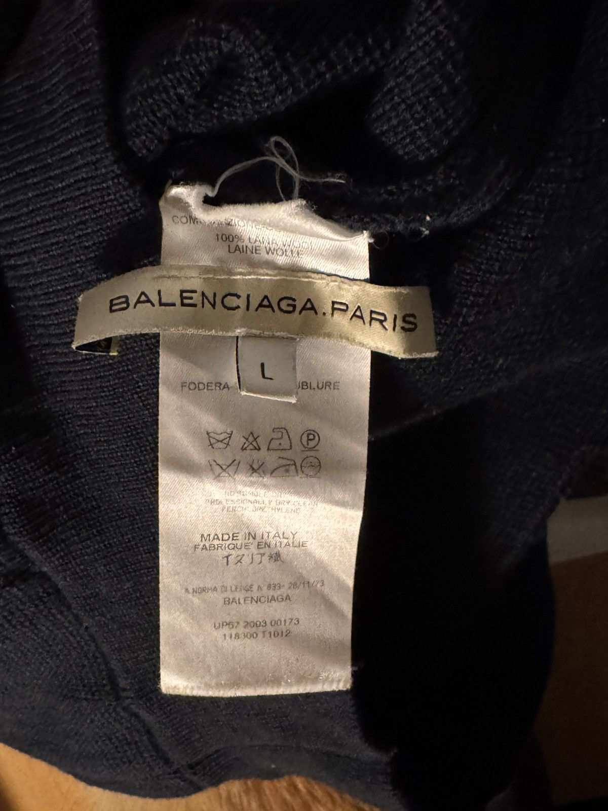Balenciaga Dark Blue Balenciaga Wool shoulder button Sweater Size US S / EU 44-46 / 1 - 5 Thumbnail