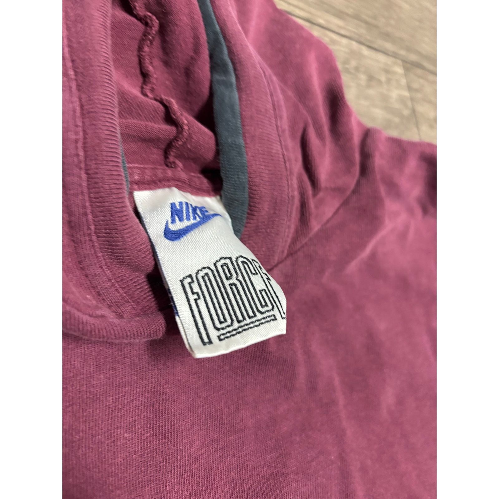 Nike × Vintage Vintage Nike Force Basketball Red Hoodie Sz M 90s Size US M / EU 48-50 / 2 - 2 Thumbnail