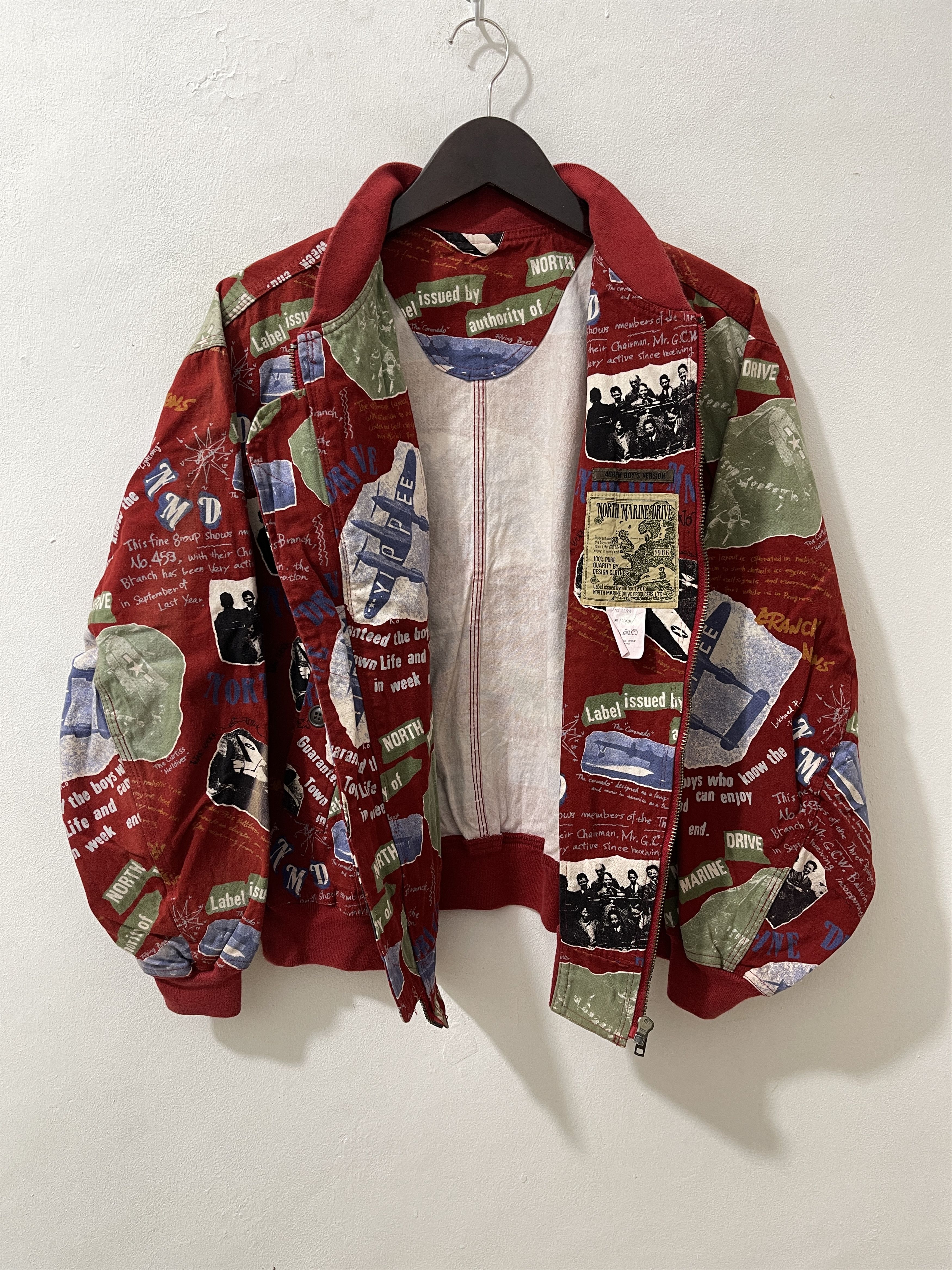 45rpm Vintage 45RPM Japan Archive Art Canvas Bomber Jacket Size US XL / EU 56 / 4 - 9 Thumbnail