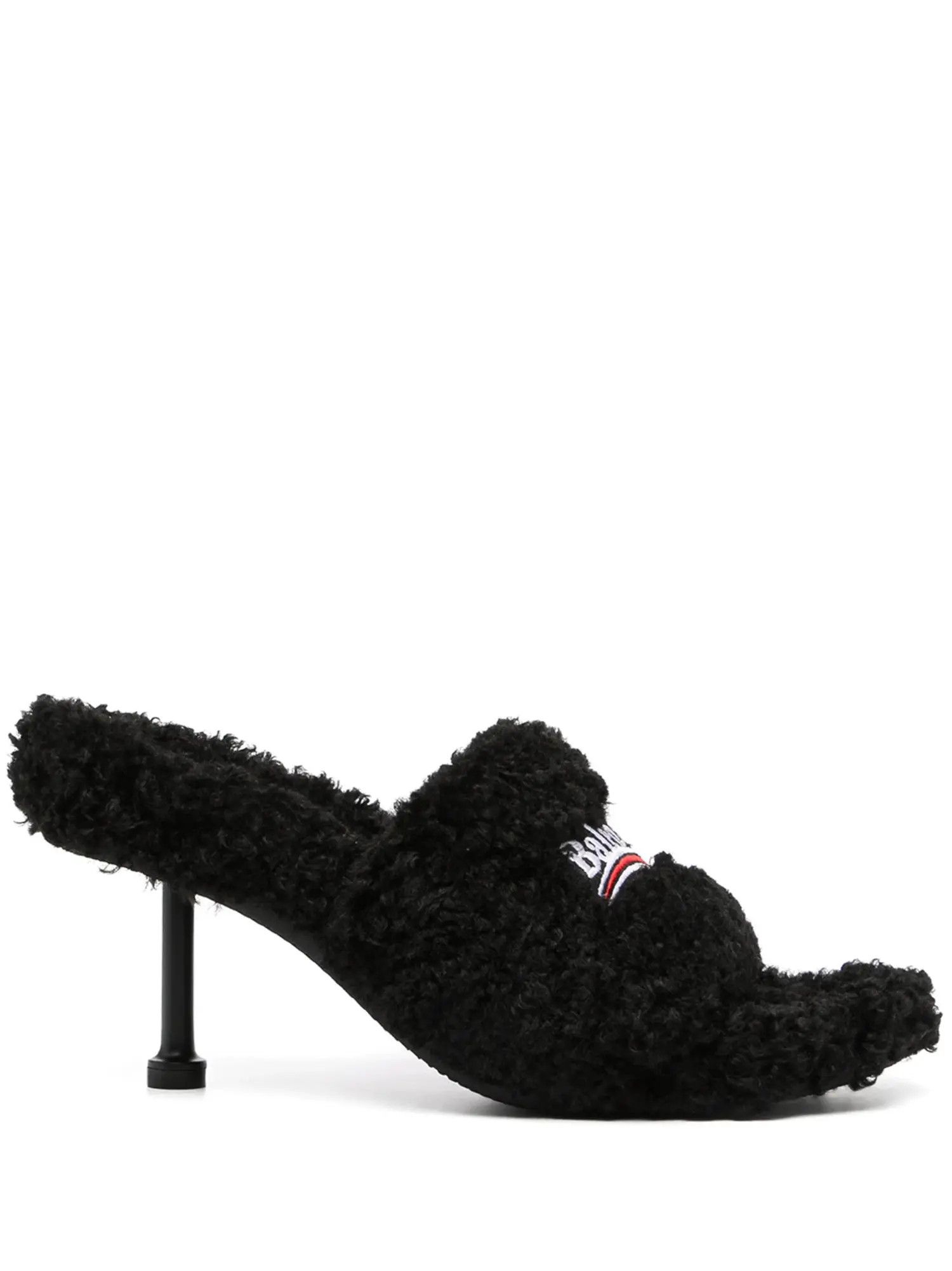 Balenciaga o1mt1gz0924 Furry 80mm Sandals in Black Size US 5 / IT 35 - 1 Thumbnail